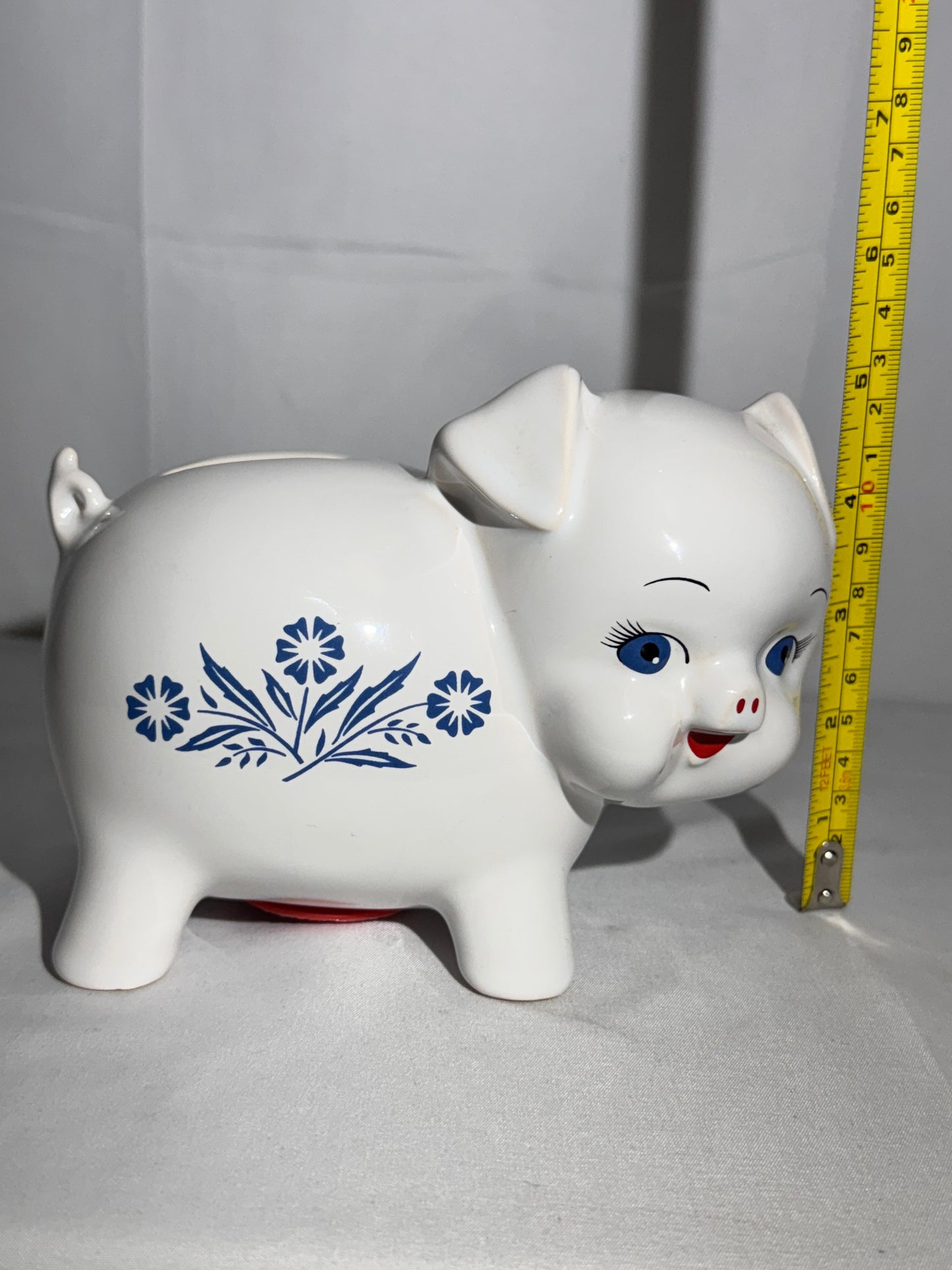 RARE - Corning Ware Ceramic Piggy Bank – Blue Cornflower Design – Made in England