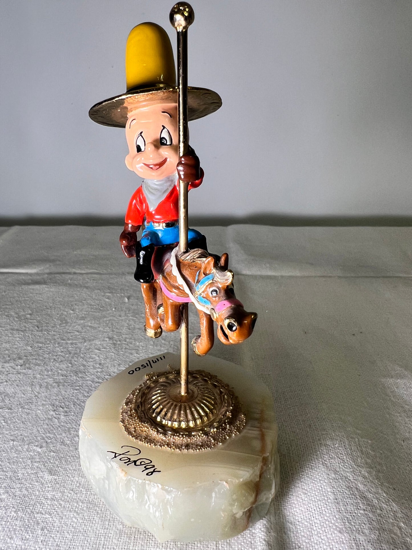 Ron Lee - Elmer Fudd- 5 1/2” statue-carousel horse – signed and numbered 1117\1500-1998 – Looney Tunes – Warner Brothers – stone base