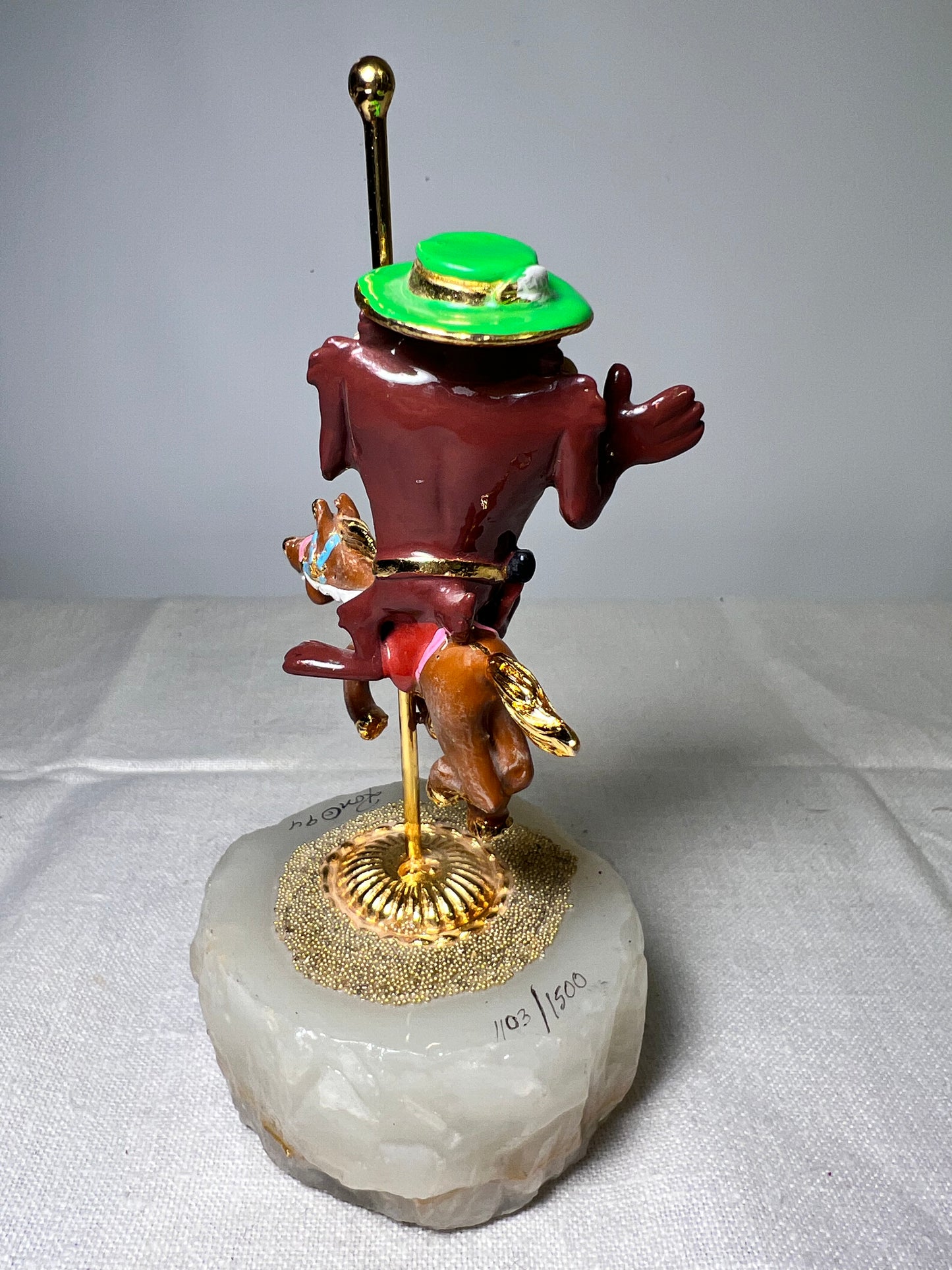 Ron Lee - Taz riding a carousel horse-6“ statue-signed and numbered 1103/1500-Looney Tunes – Warner Brothers – 1994 – Stone base