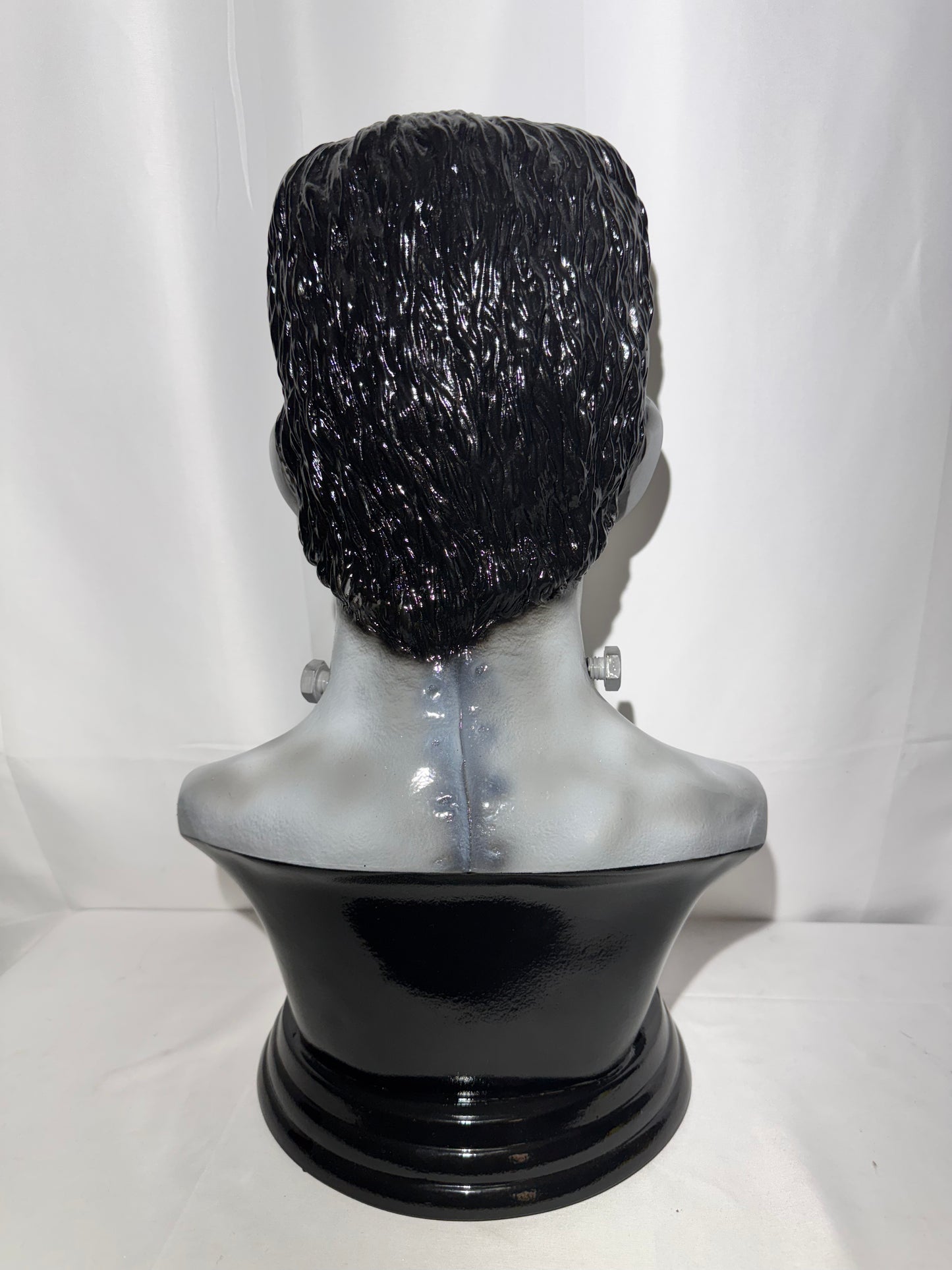 Vintage Frankenstein Bust – 18” Tall – Plastic Resin – Gray & Black – Classic Horror Decor