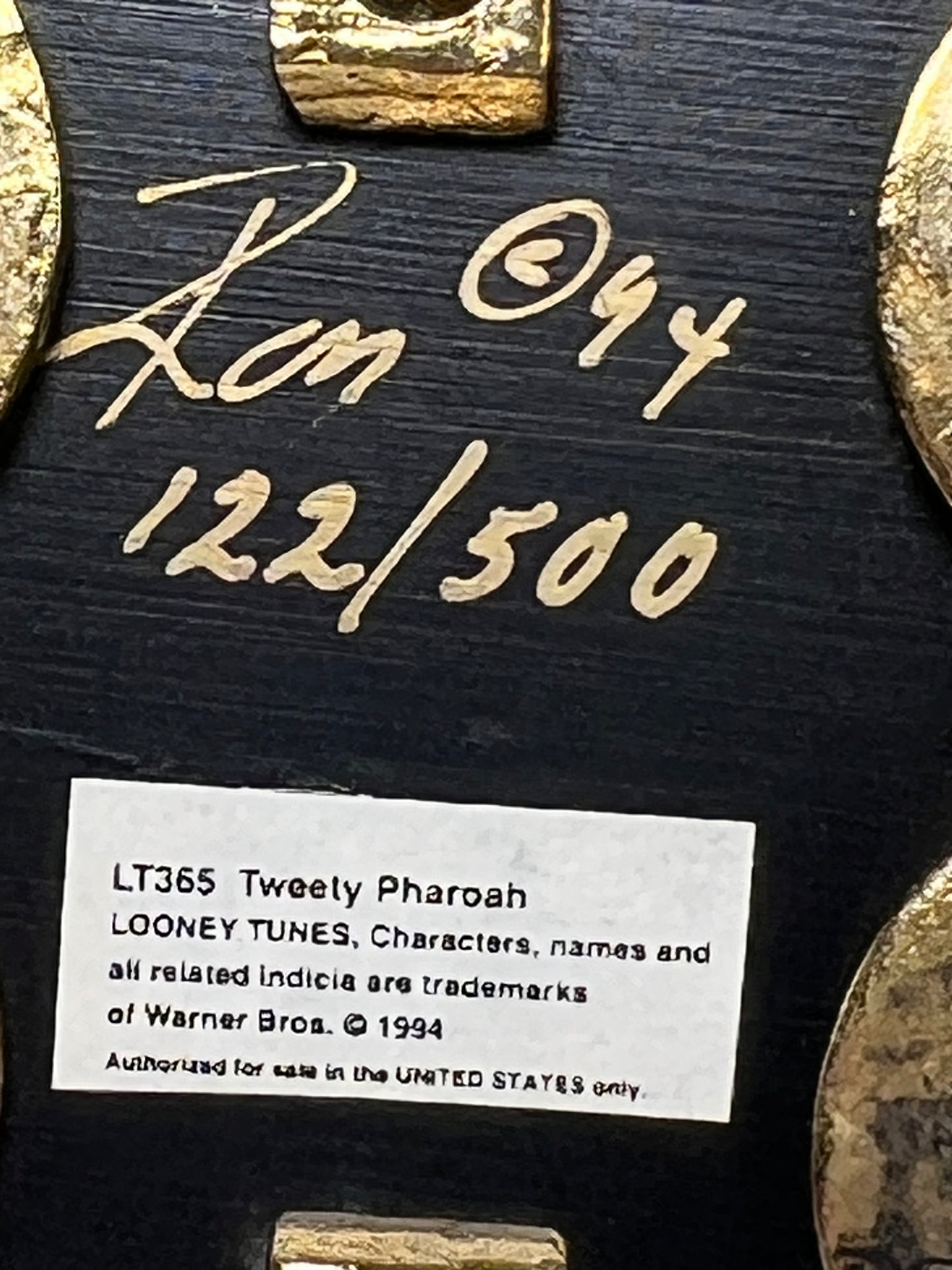 Ron Lee- Tweety Bird - 1994 - 4” statue - Egyptian Pharaoh- signed and numbered 122\500- Looney tunes-Warner Brothers