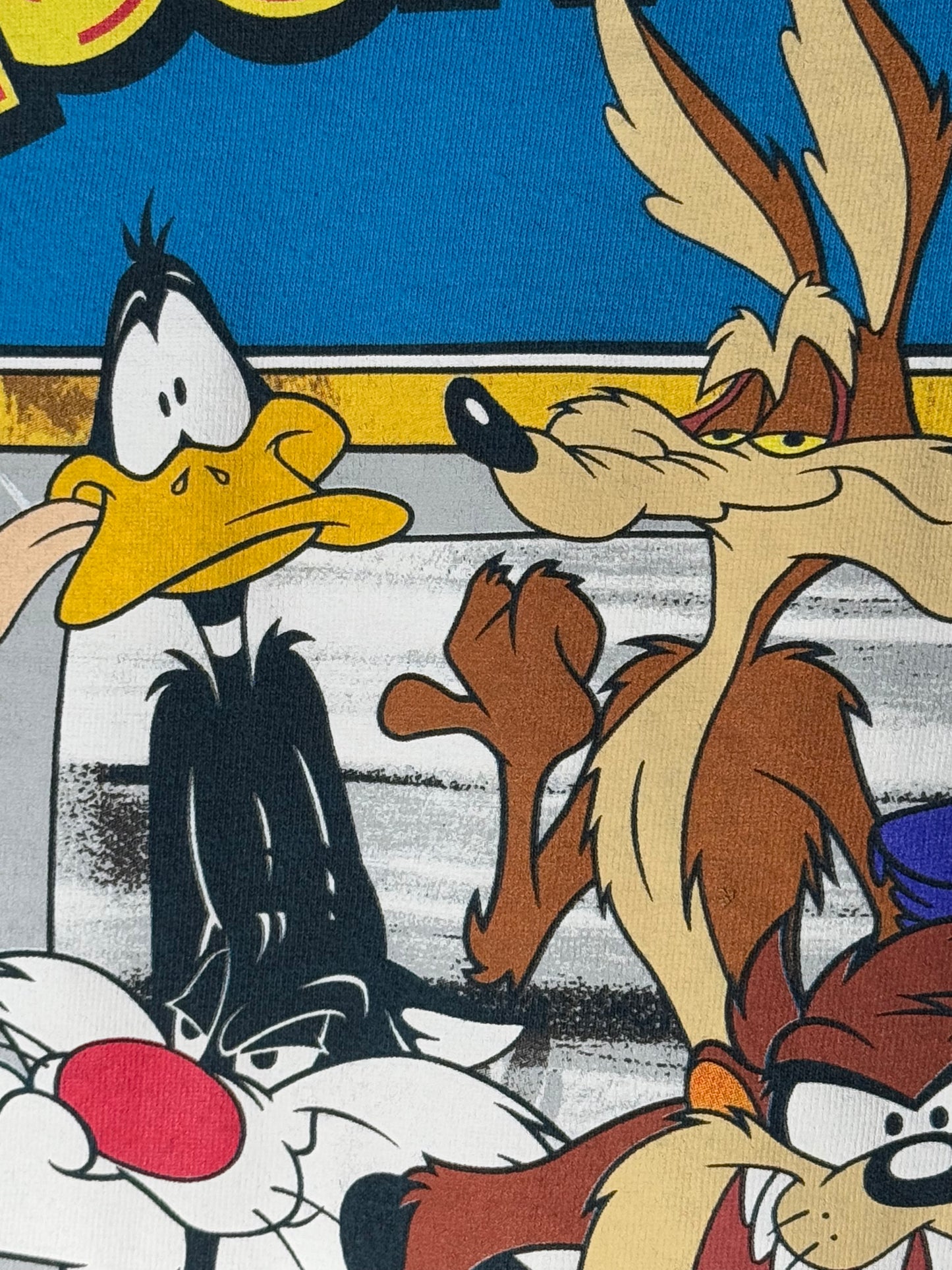 Graphic T-shirt - Looney Tunes- Daffy Duck , Wile E . Coyote, Roadrunner, Tweety, Sylvester, Taz and Bugs bunny- Blue shirt