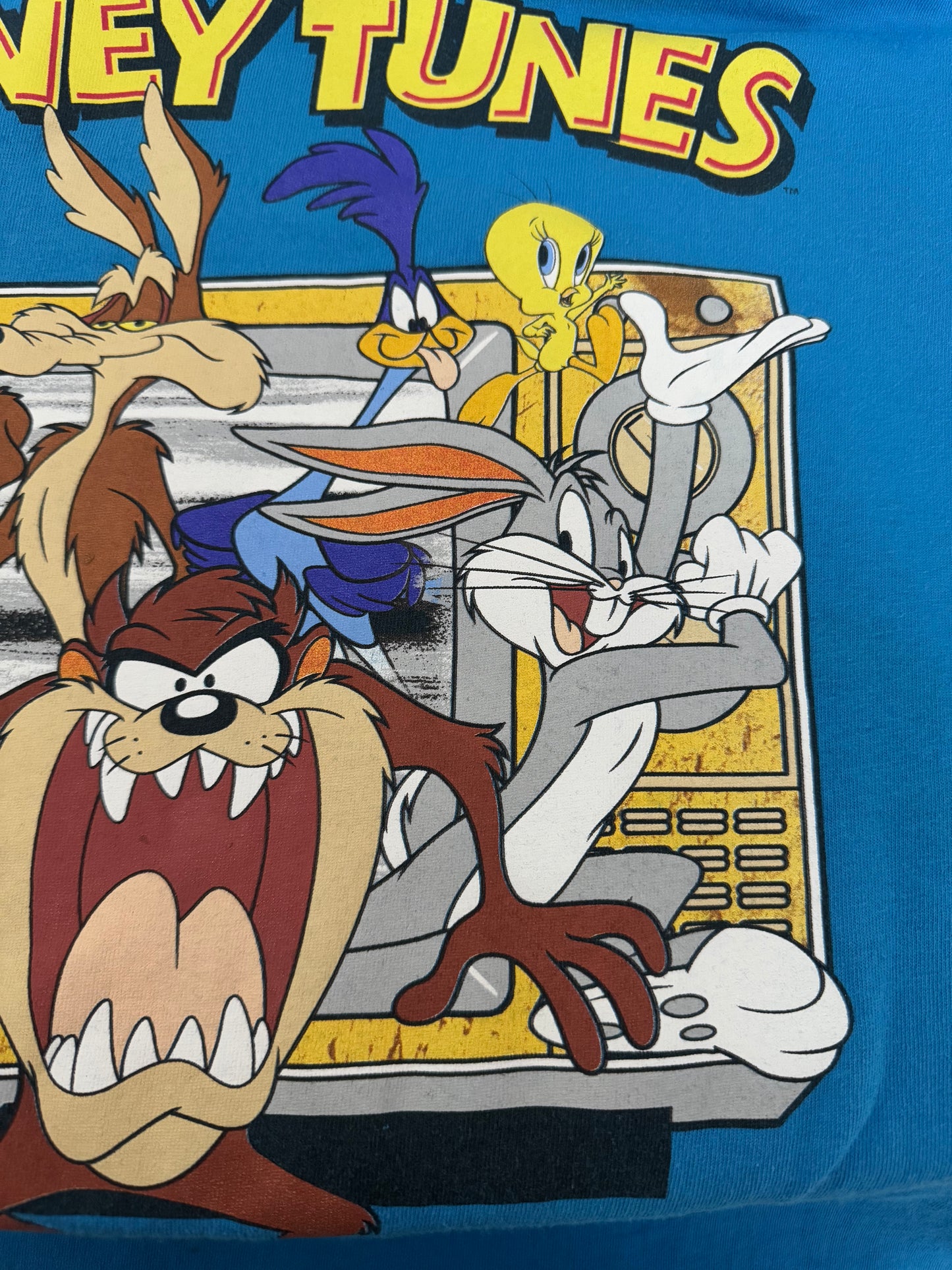 Graphic T-shirt - Looney Tunes- Daffy Duck , Wile E . Coyote, Roadrunner, Tweety, Sylvester, Taz and Bugs bunny- Blue shirt
