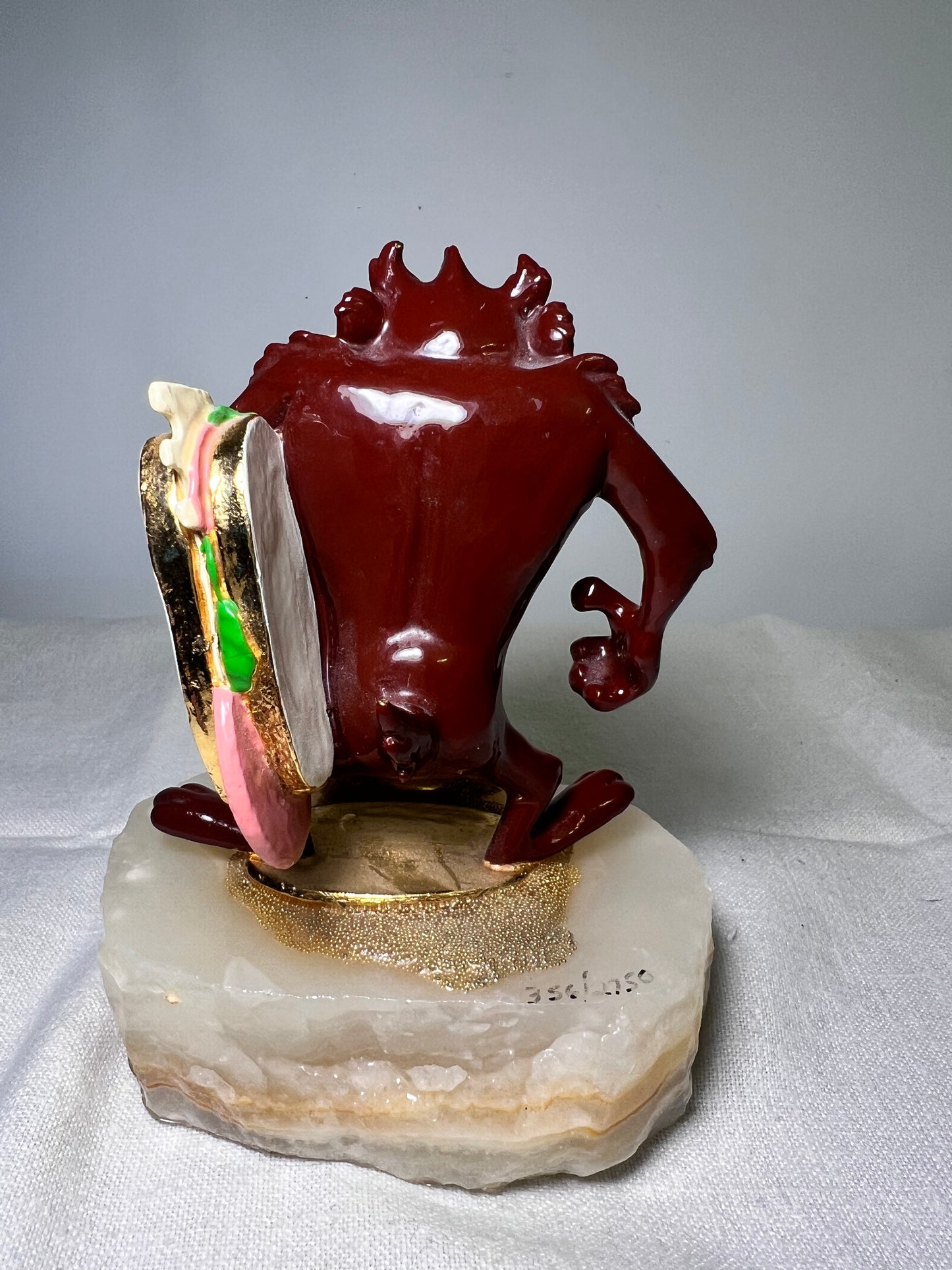 Ron Lee- Taz- Holding Sandwich-1991- 5” statue- Looney Tunes- signed and numbered 356/1750 -stone base