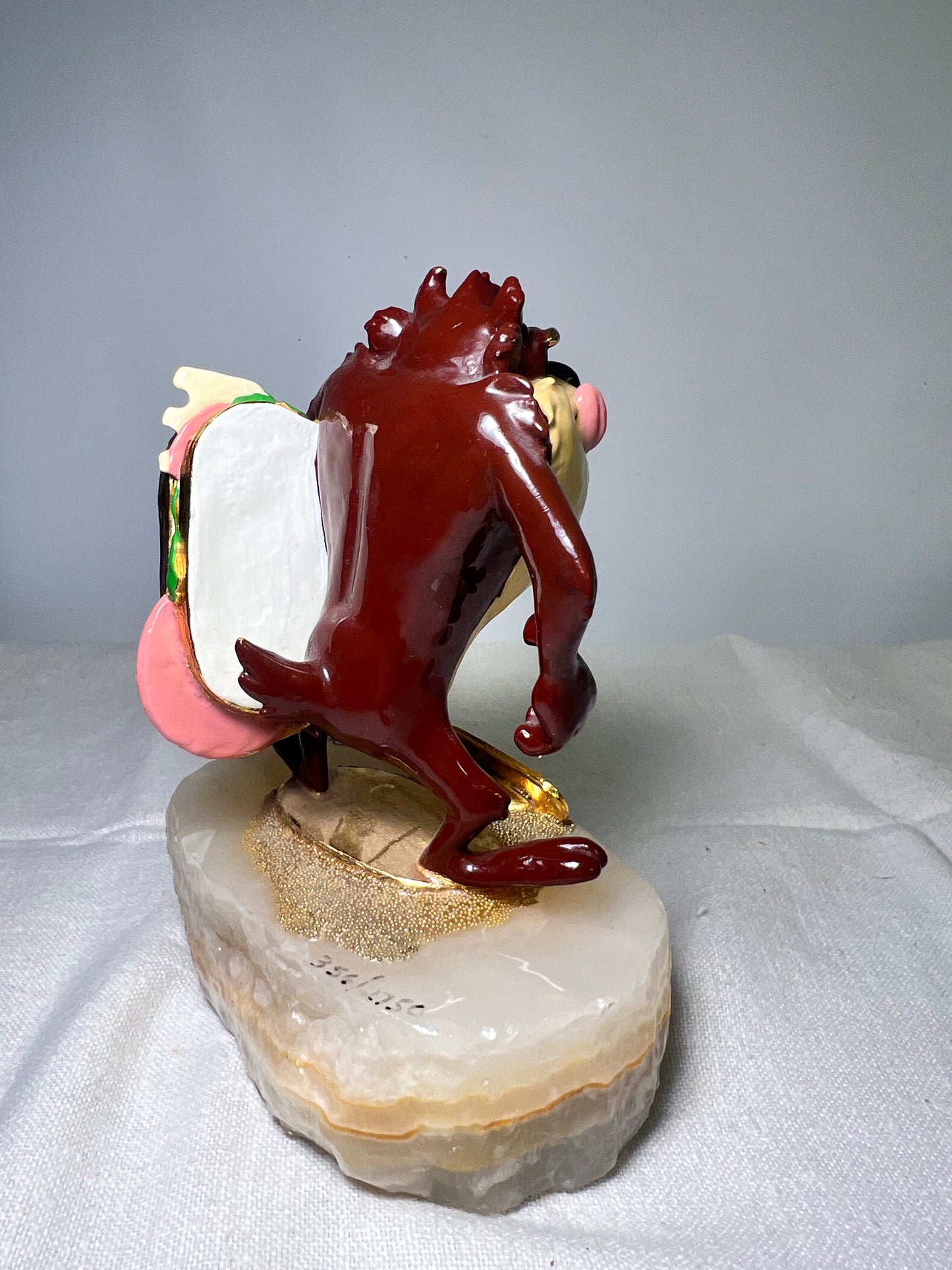 Ron Lee- Taz- Holding Sandwich-1991- 5” statue- Looney Tunes- signed and numbered 356/1750 -stone base