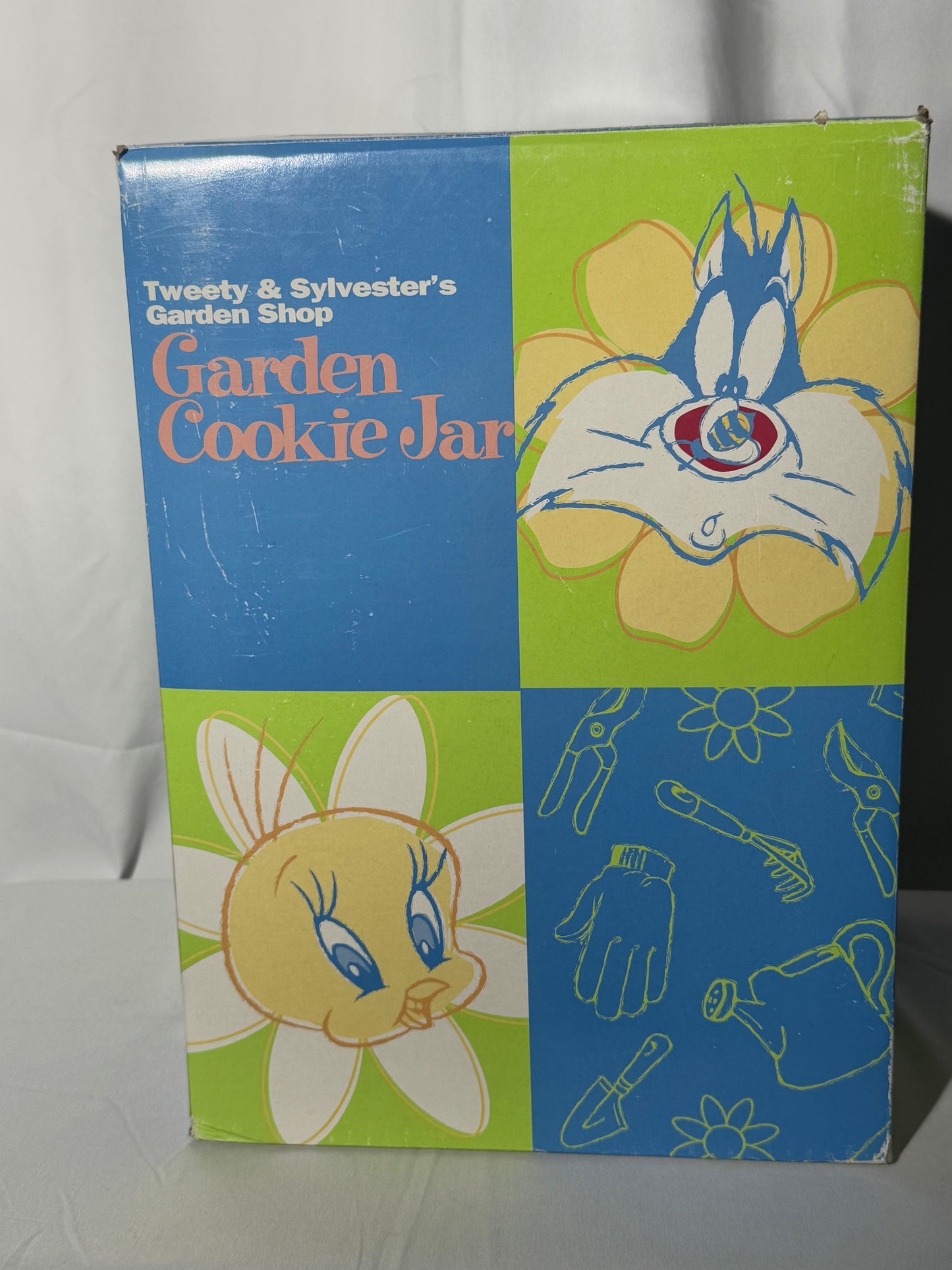 Tweety & Sylvester Garden Shop - Garden Cookie Jar - Hand Painted- Warner Brothers- Looney Tunes