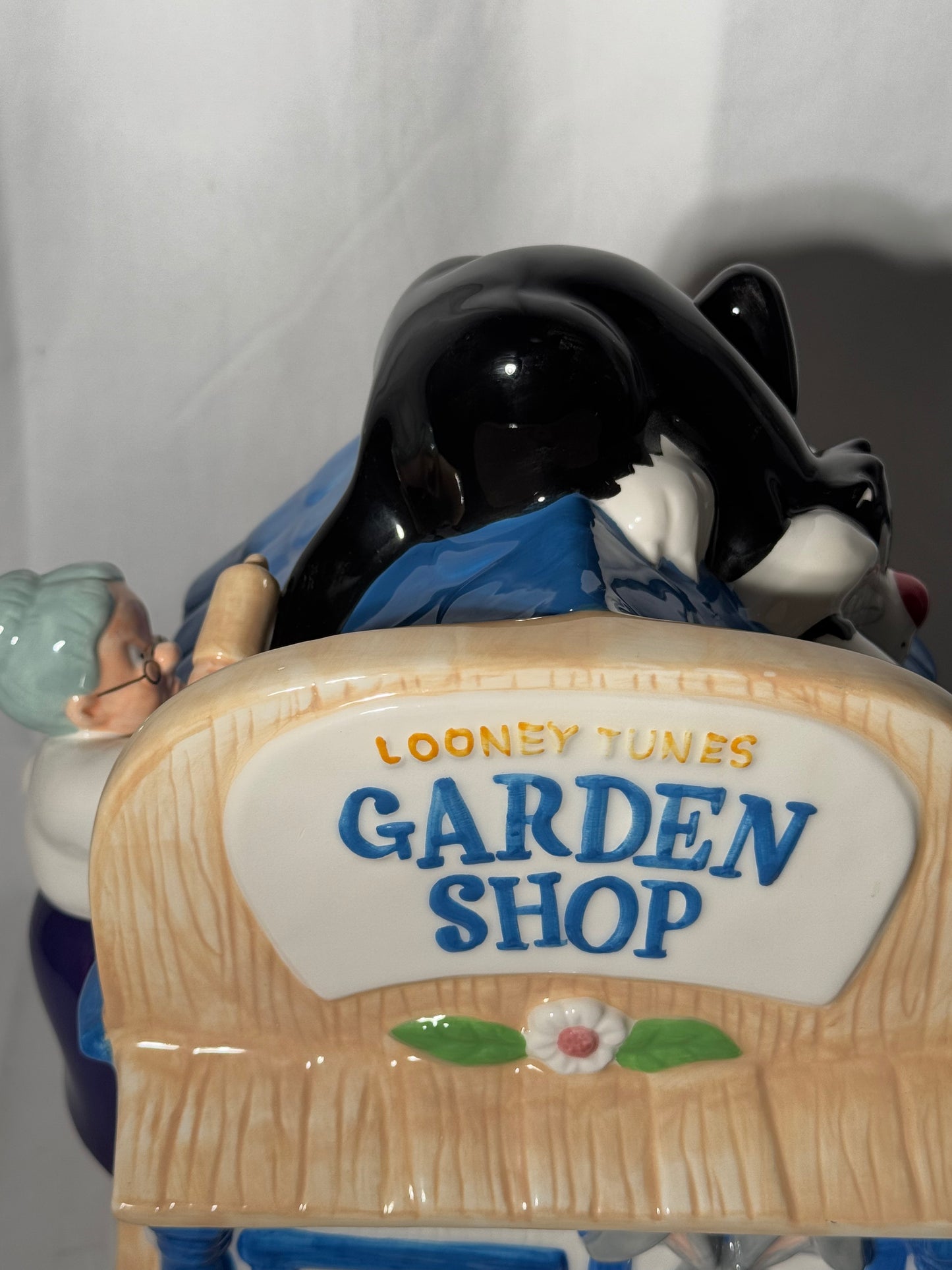 Tweety & Sylvester Garden Shop - Garden Cookie Jar - Hand Painted- Warner Brothers- Looney Tunes