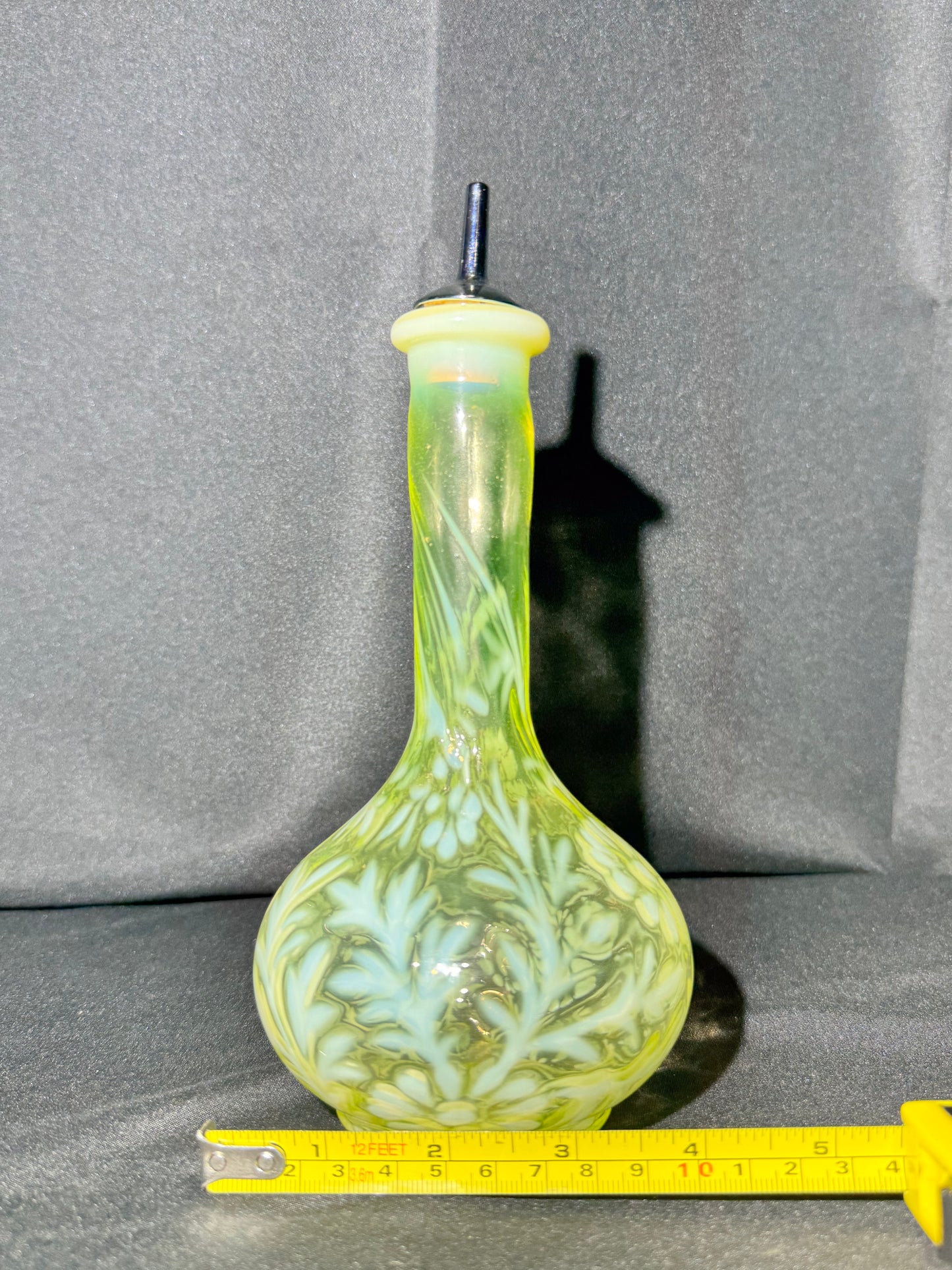Uranium Daisy and Fern Barber Bottle with Topper