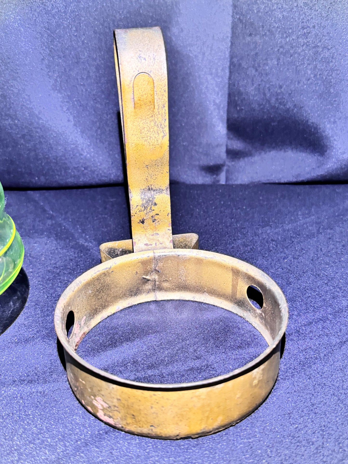 Uranium Glass Oil Lamp with Metal Hanging Wall Mount Base