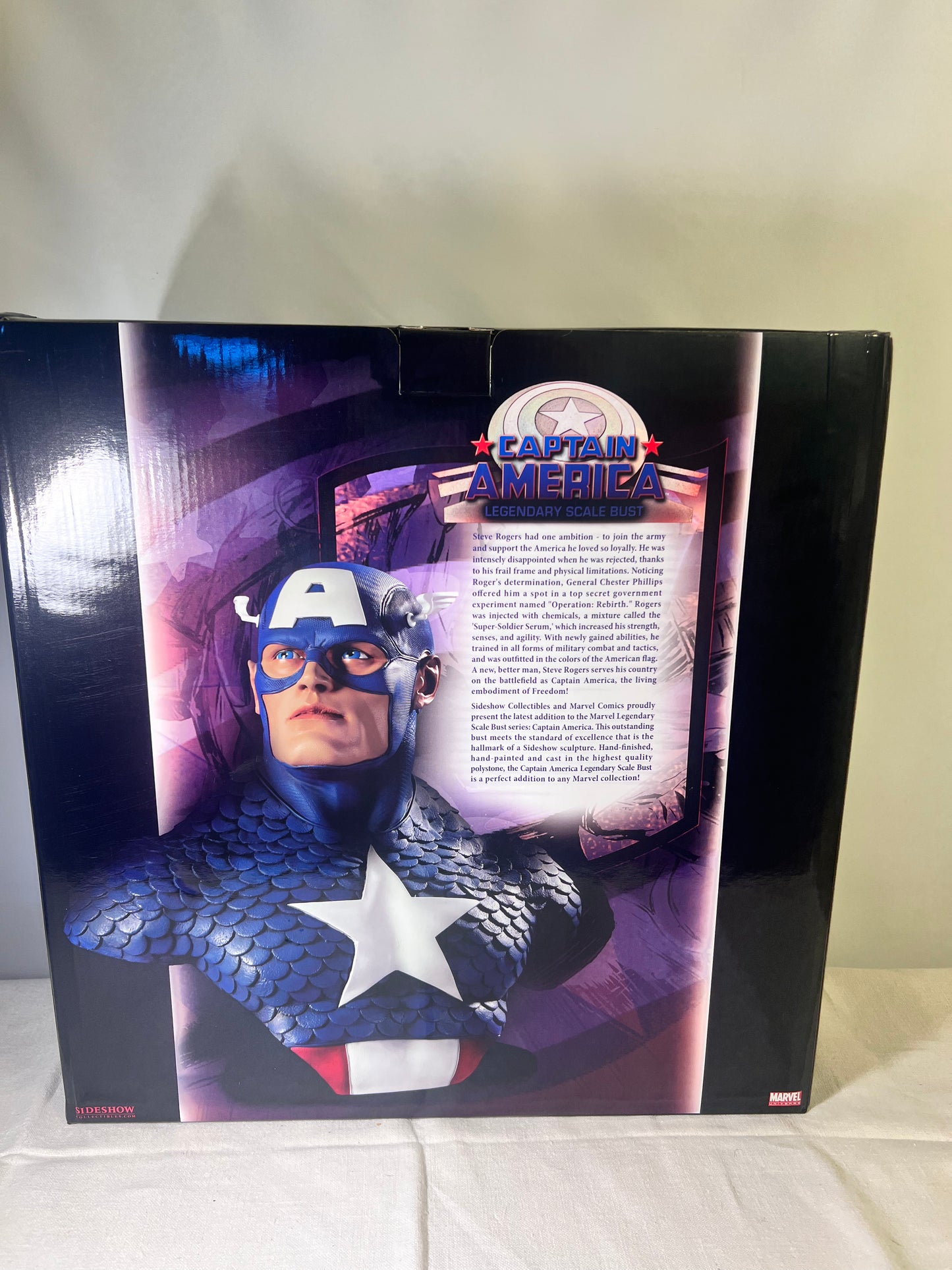 Captain America- Sideshow Bust- # 308/400- display sign- Original Box and sipping box from sideshow