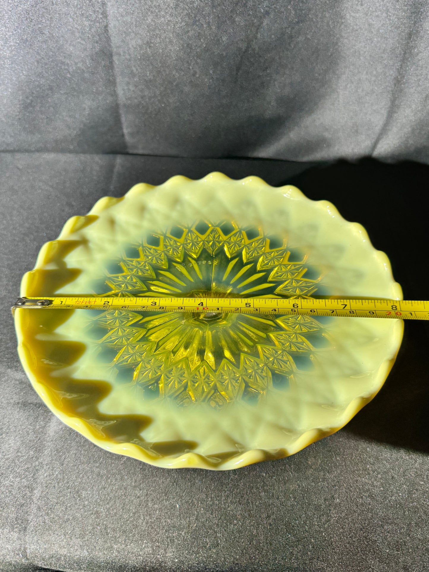 Uranium Davidson William & Mary Pedestal Cake Plate – Etched #217752