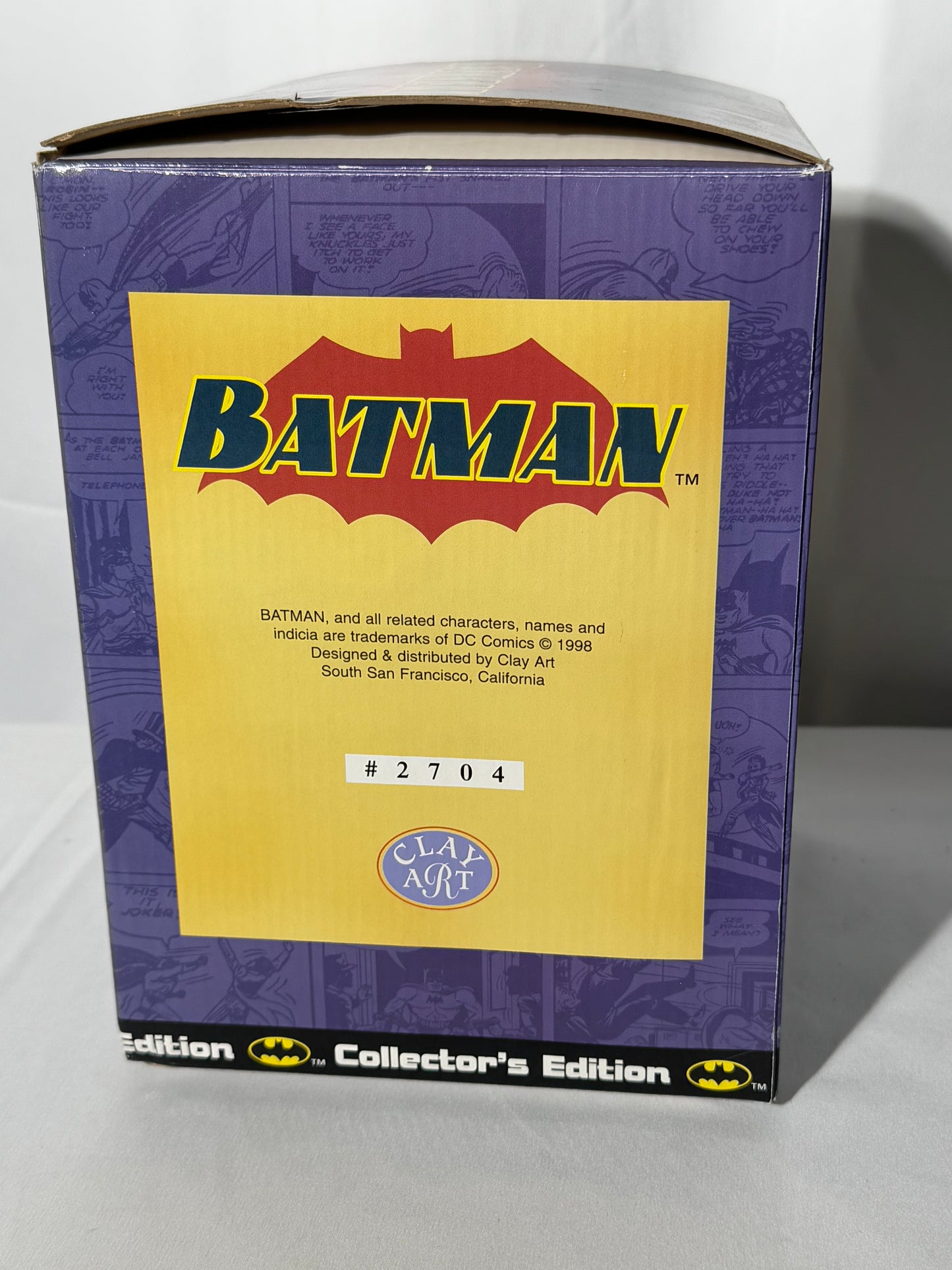 Batman - 8 1/2” ceramic bank- collectors edition-DC Comics- Clay Art - 1997 - original box
