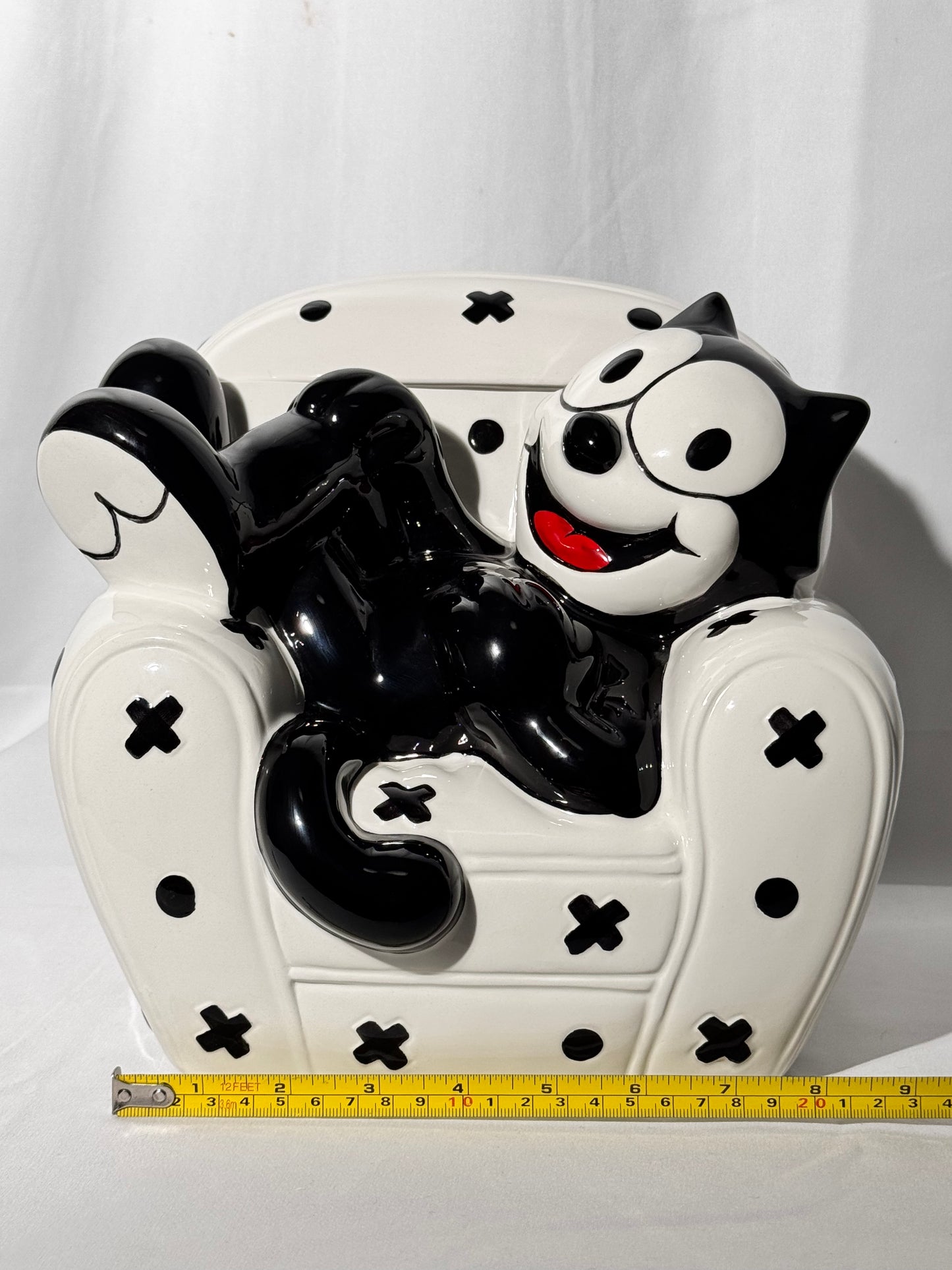 Felix the Cat - 9 1/2” Cookie jar - Clay Art -1997