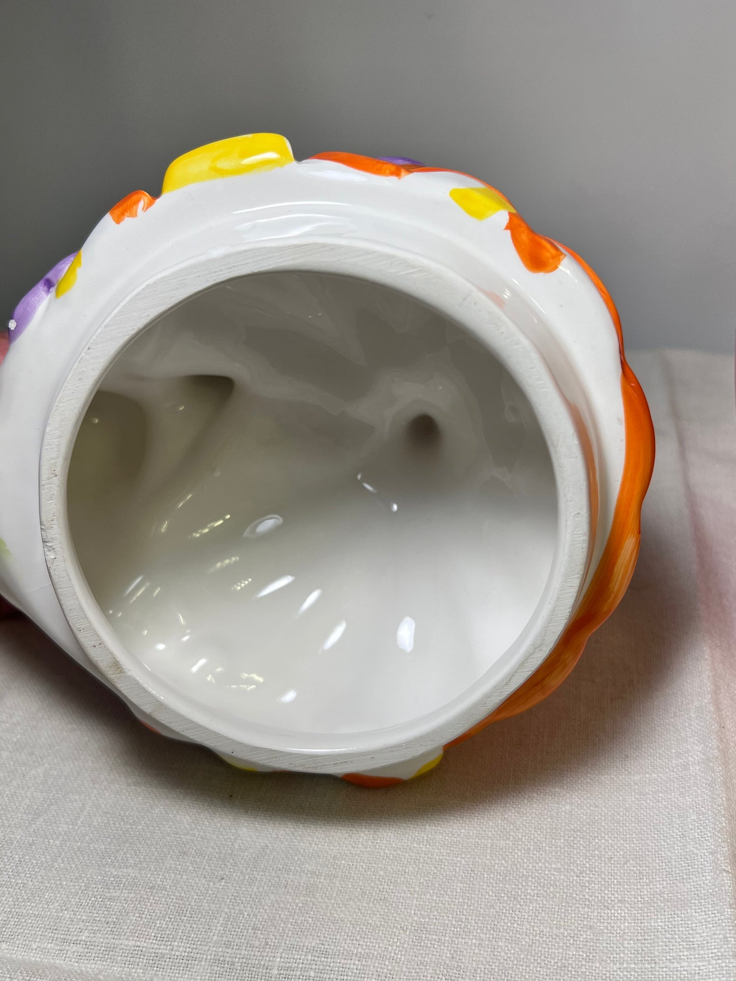 Jack-O-Lantern with Ghost and Bat- Cookie Jar- 10”- Cooks Club