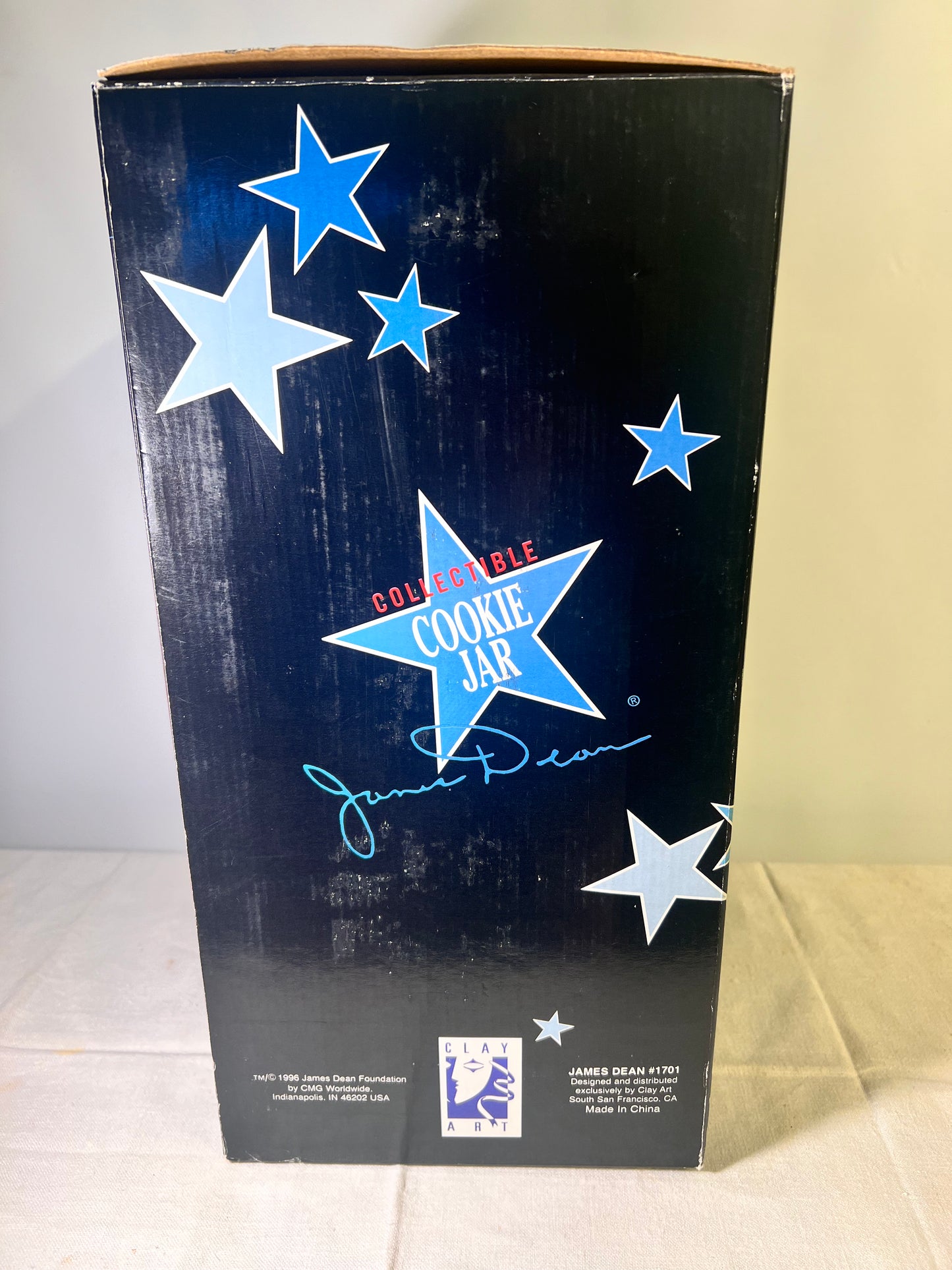James Dean- 14 1/2” Cookie Jar - Clay Art-1996-collectible # 1707