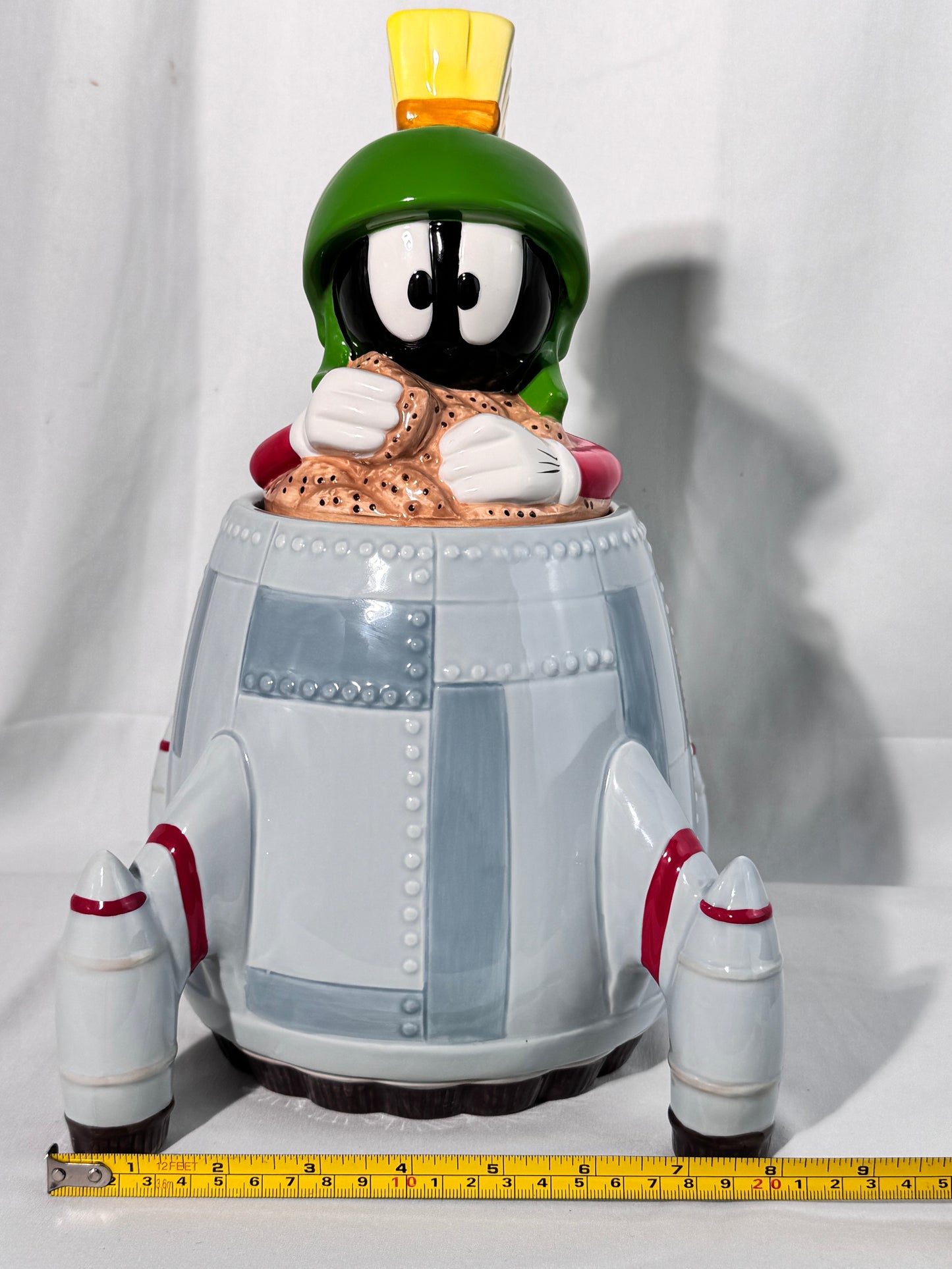 Marvin the Martian - Spaceship - 13” cookie jar - Warner Brothers- Looney Tunes - 1998