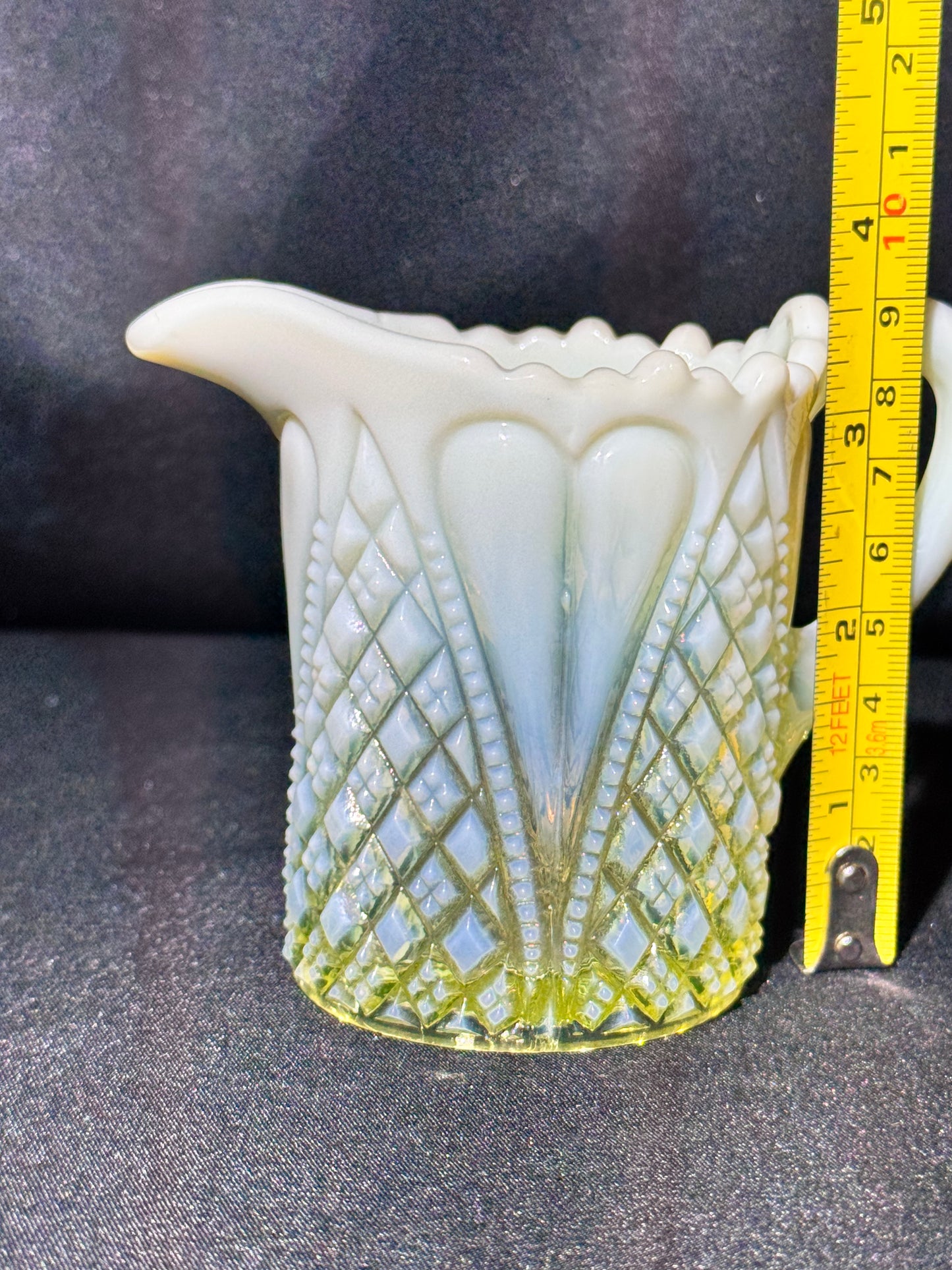 Uranium Davidson “Willam and Mary” Pearline Primrose 3 1/2” Creamer