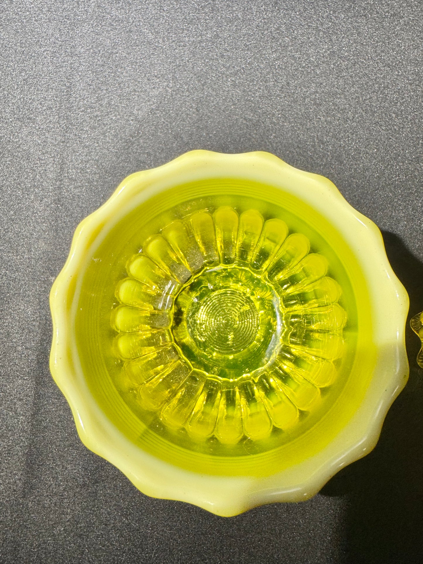 Uranium Glass Davidson Creamer & Sugar Set – Primrose Pearline “Lady Caroline” Collection