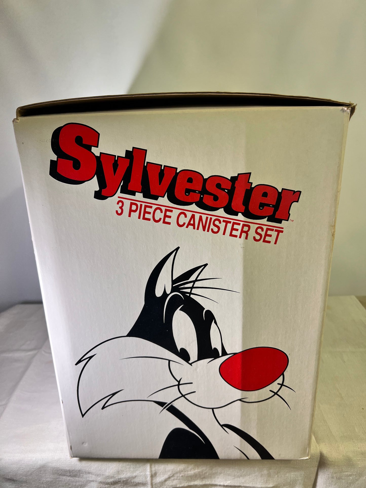 Sylvester and Tweety Bird- 3piece canister set-Six Flags -Looney Tunes-14 1/4” tall 16” wide