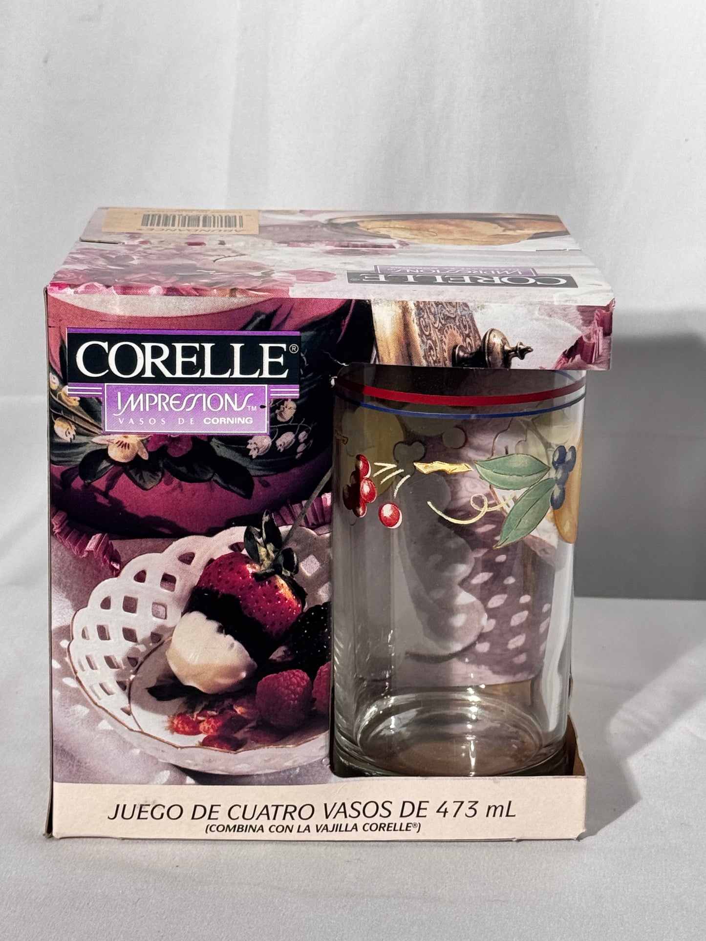 Corelle impression Glassware by Corning - Abundance - Set of Four - 16oz glasses