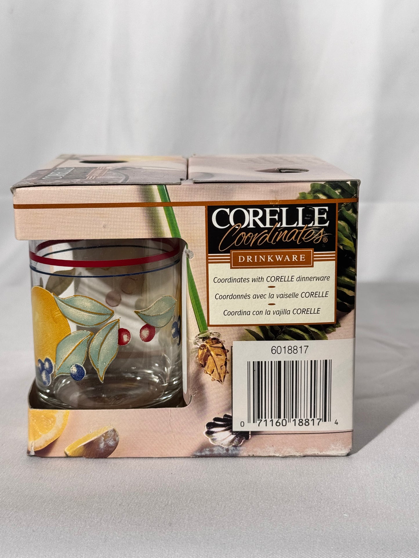 Corelle impression Glassware by Corning - Abundance - Set of Four - 7 oz juice glasses