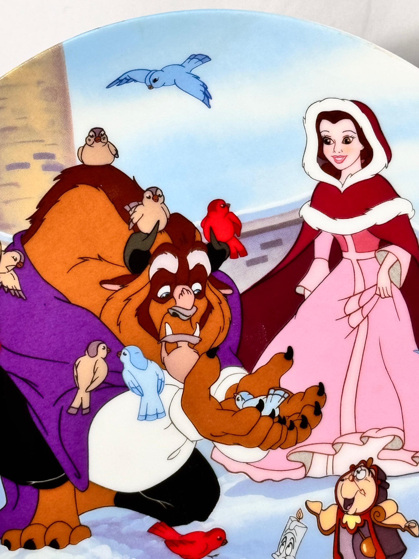 Beauty and the beast-collectors plate-Knowles-plate number 138D-warming up-Disney-certificate of authentication