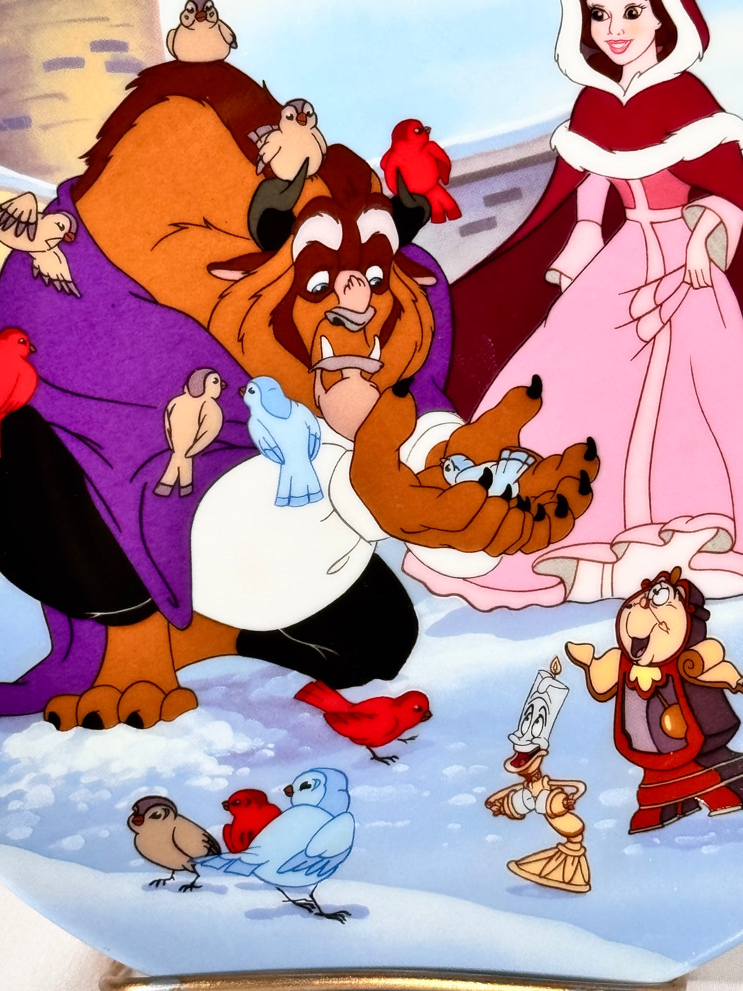 Beauty and the beast-collectors plate-Knowles-plate number 138D-warming up-Disney-certificate of authentication