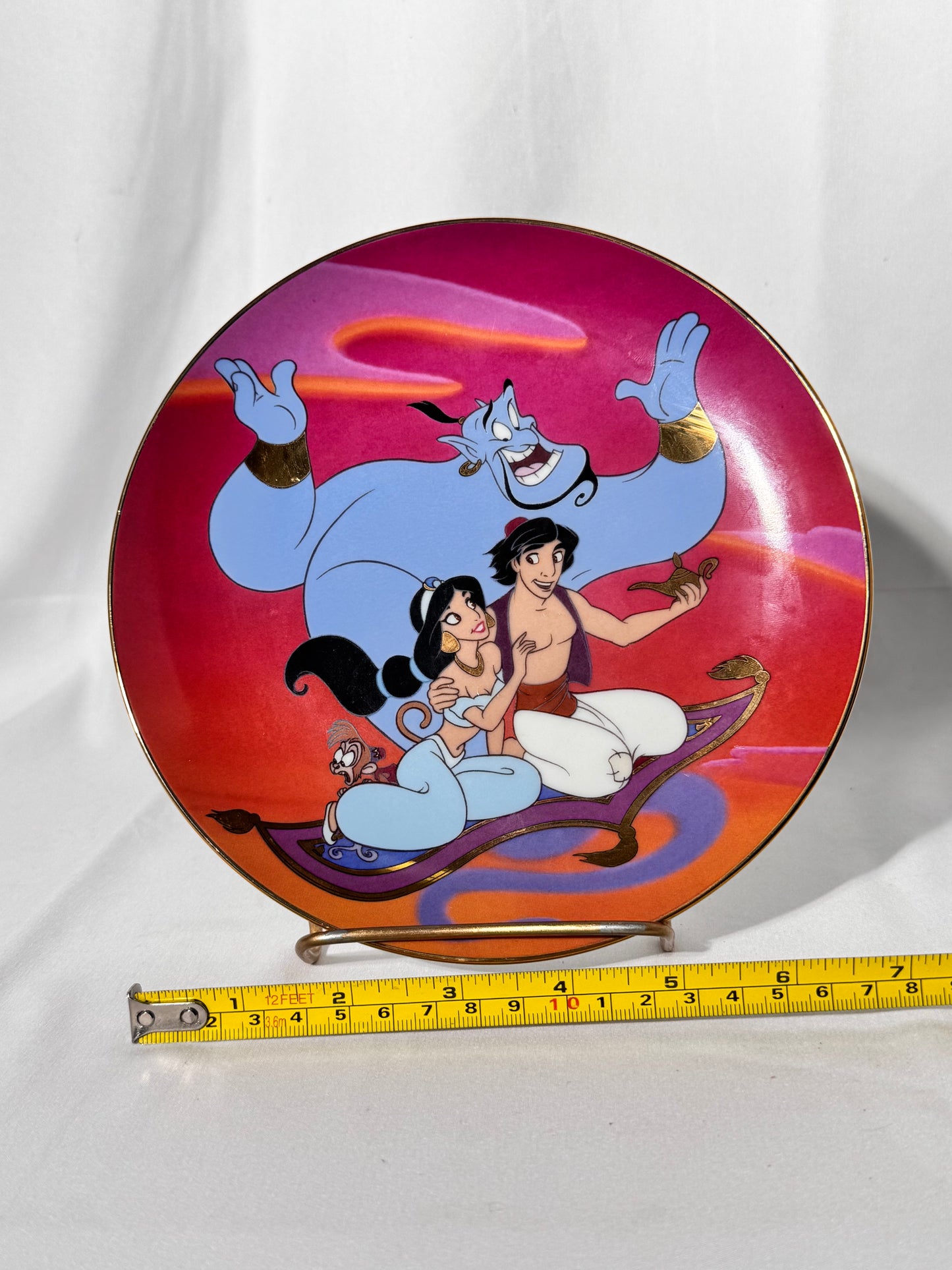 Aladdin- collectors plate -Bradford exchange-the magic carpet ride-plate number 6477A-Disney-limited edition-gold trim