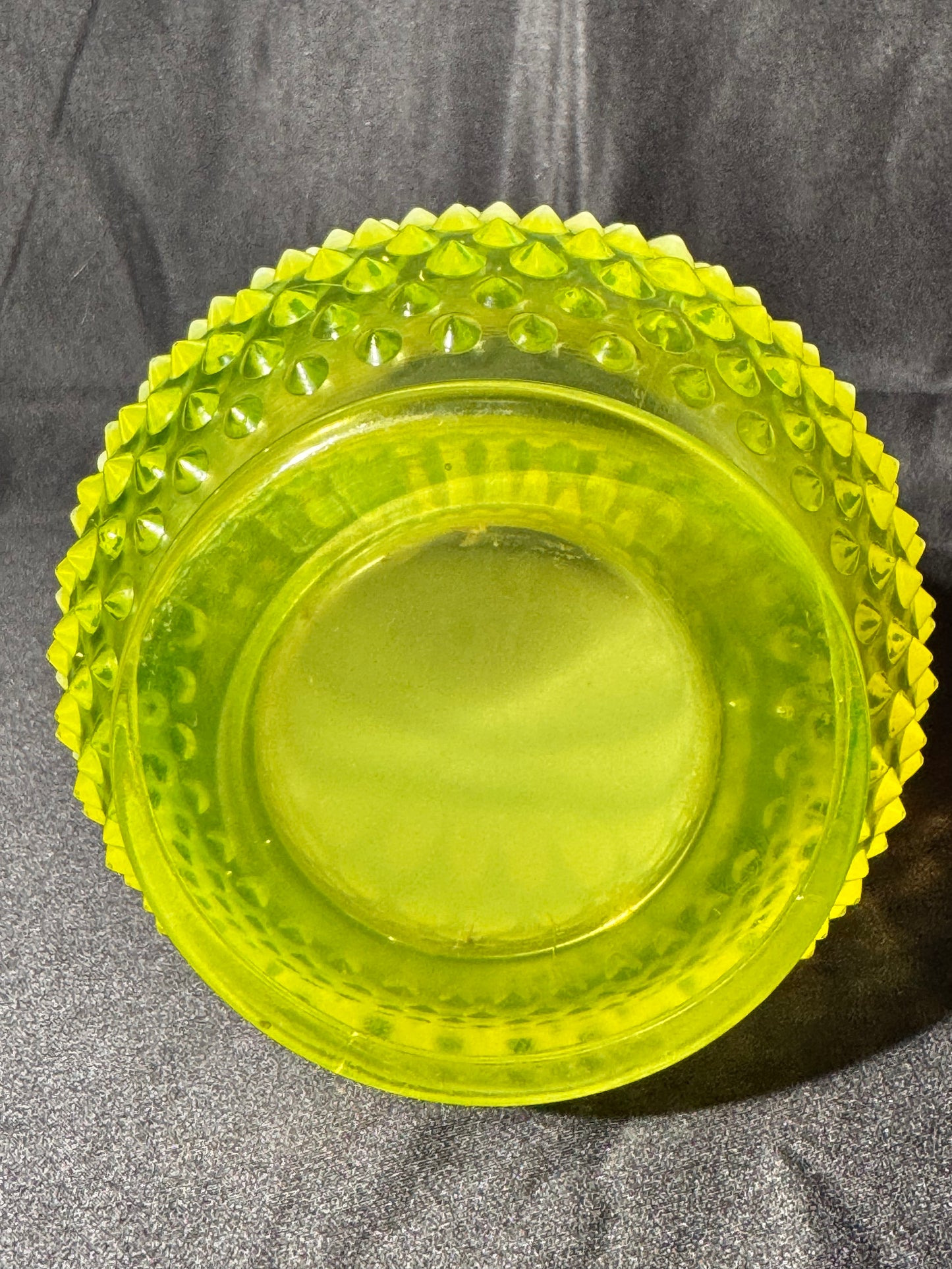 Uranium- Fenton - Hobnail- 13” Swung Vase - topaz opalescent