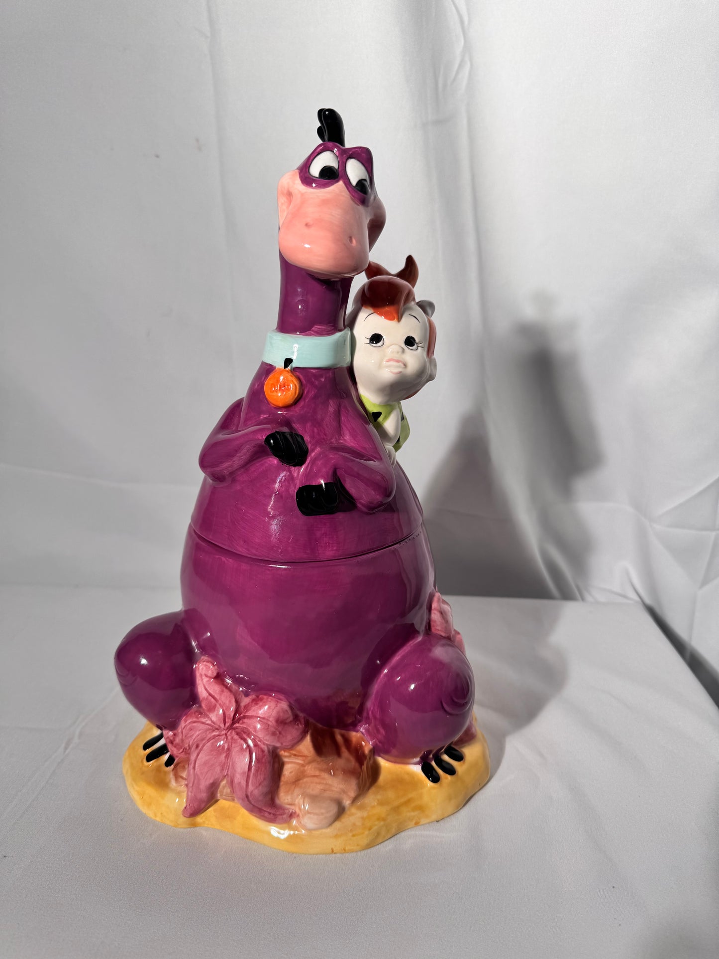 Pebbles and Dino - 12.5” Cookie Jar - Hanna Barbera - Hand painted