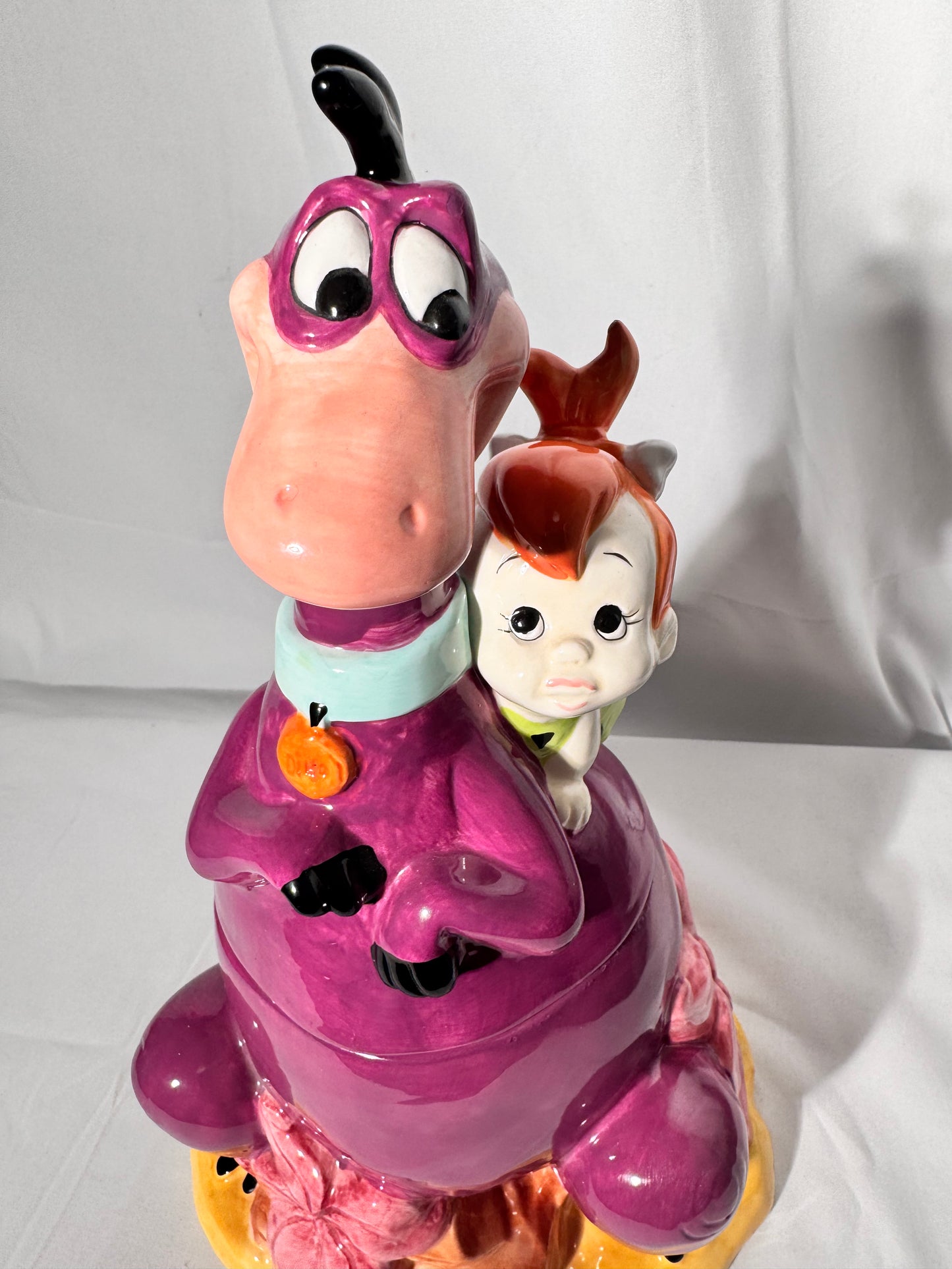 Pebbles and Dino - 12.5” Cookie Jar - Hanna Barbera - Hand painted