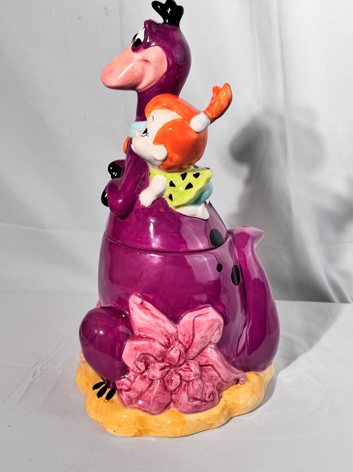 Pebbles and Dino - 12.5” Cookie Jar - Hanna Barbera - Hand painted