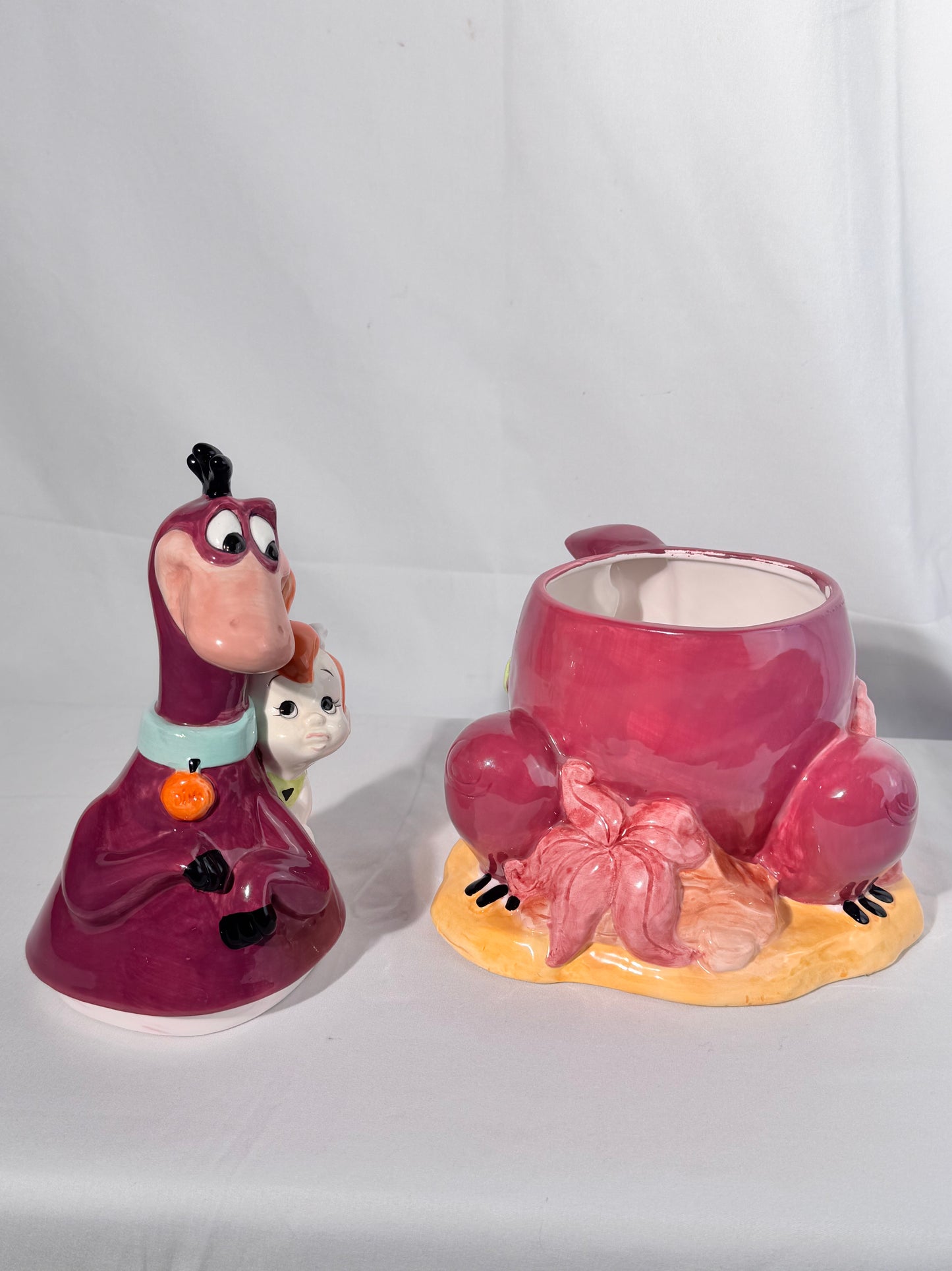 Pebbles and Dino - 12.5” Cookie Jar - Hanna Barbera - Hand painted