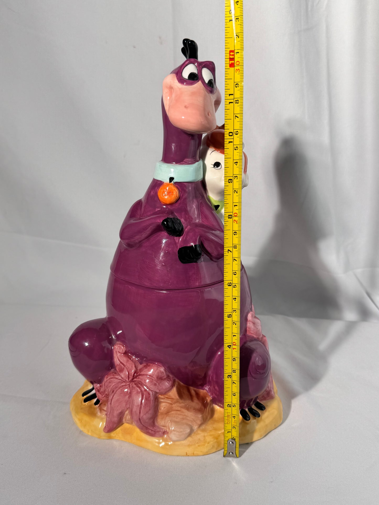 Pebbles and Dino - 12.5” Cookie Jar - Hanna Barbera - Hand painted