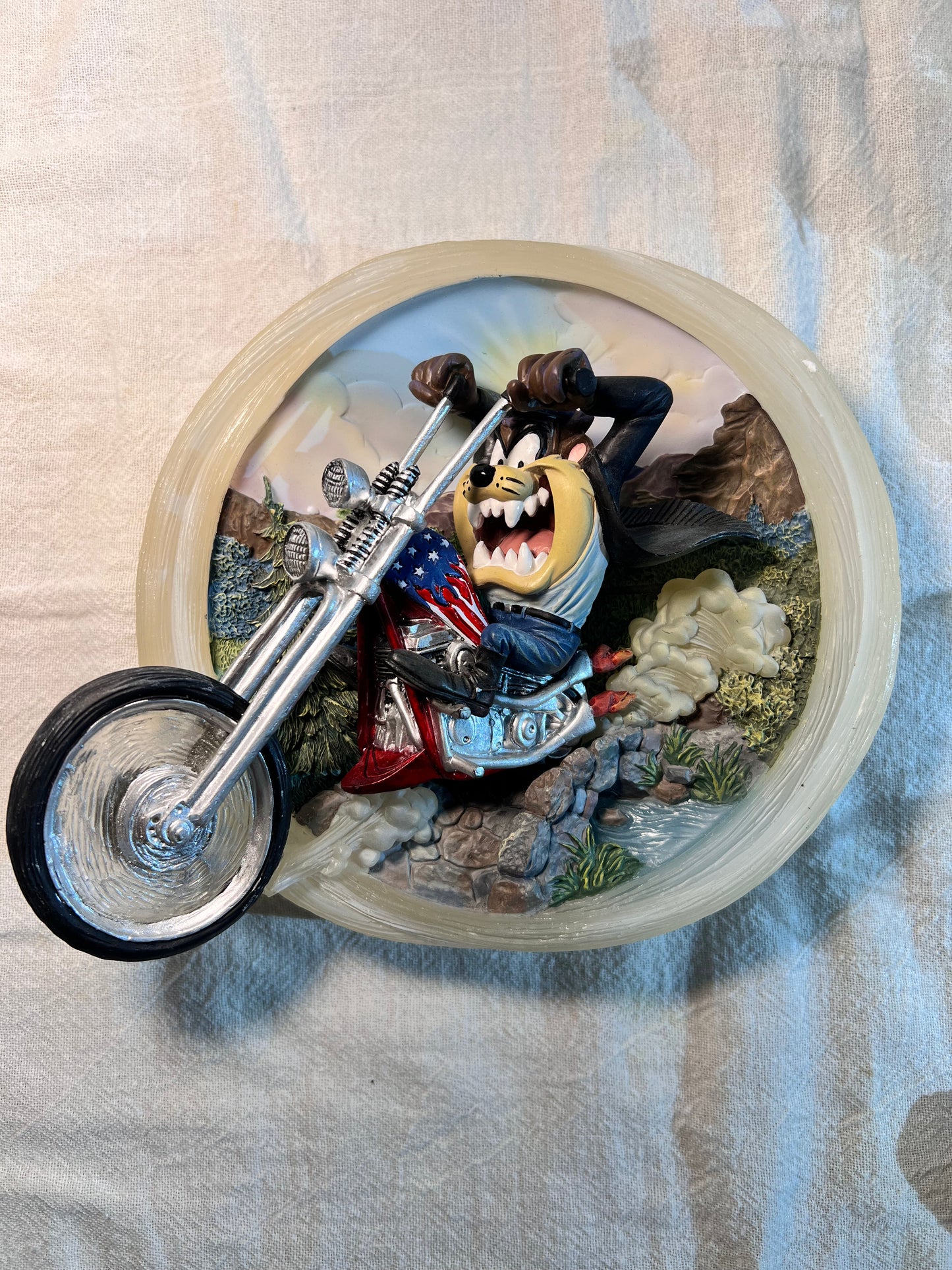 Breezy Rider- 5 1/2” Plate - 5th issue in As Taz I Wanna Be! - Bradford Exchange- Looney Tunes- Warner Brothers- 3D - #A1520