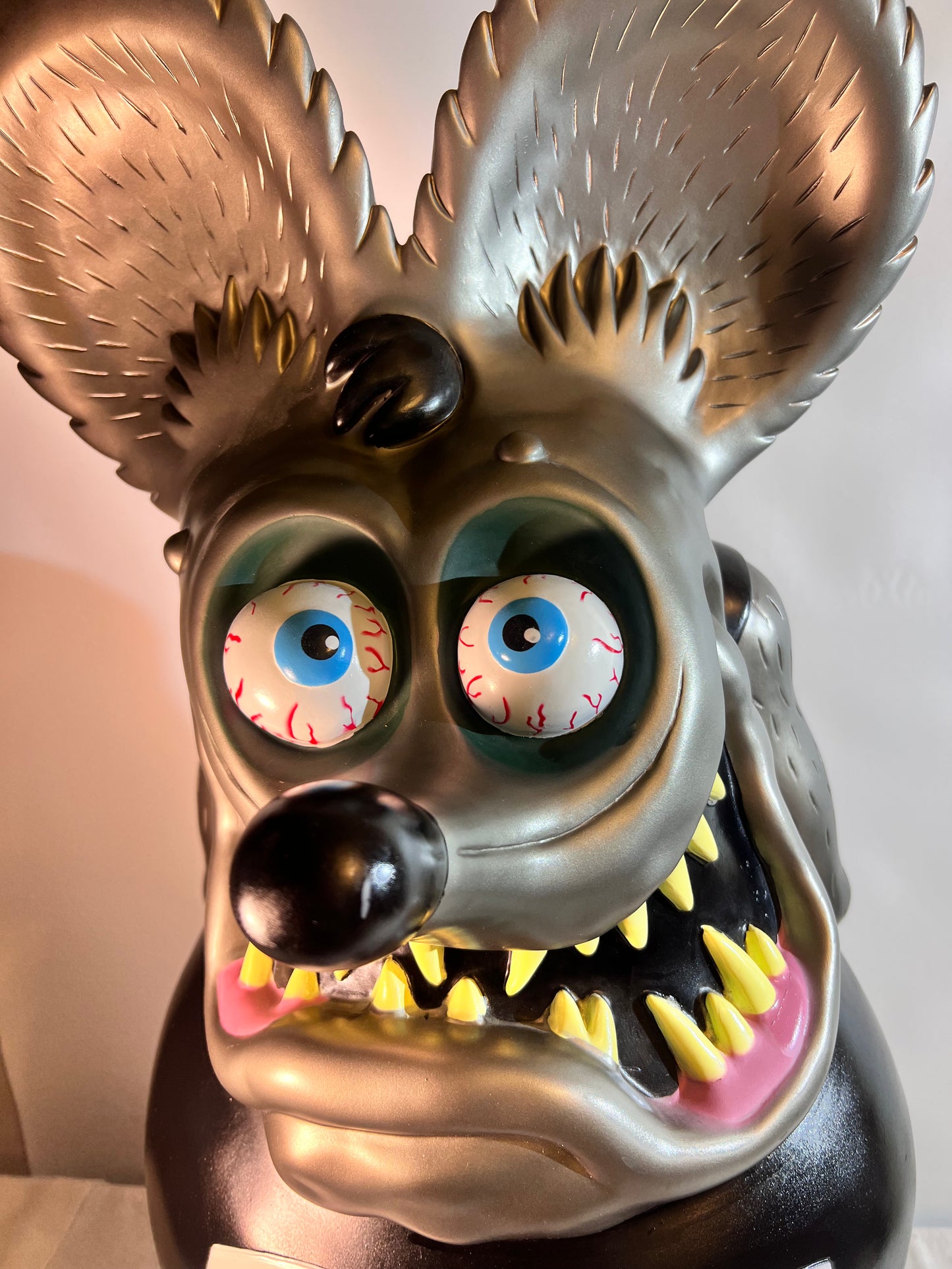 Rat Fink - 24” Bank - 2005 Funko Pop - Ed “Big Daddy” Roth - Black, Silver & white