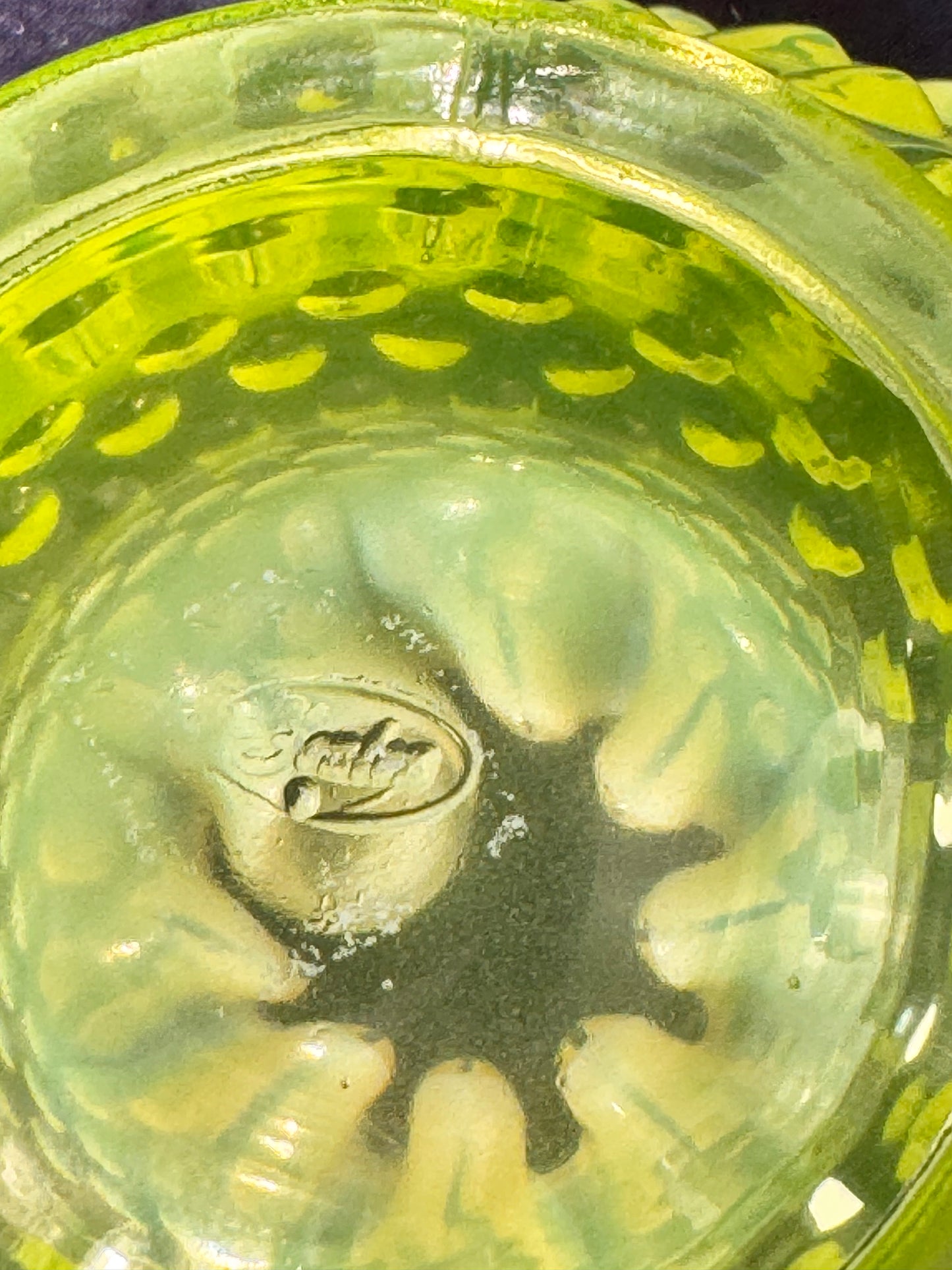Uranium- Fenton- Hobnail- Rose Bowl- Topaz Opalescent