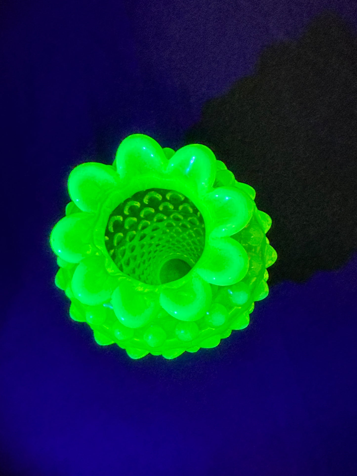 Uranium- Fenton- hobnail- 6” Flower Vase - topaz opalescent