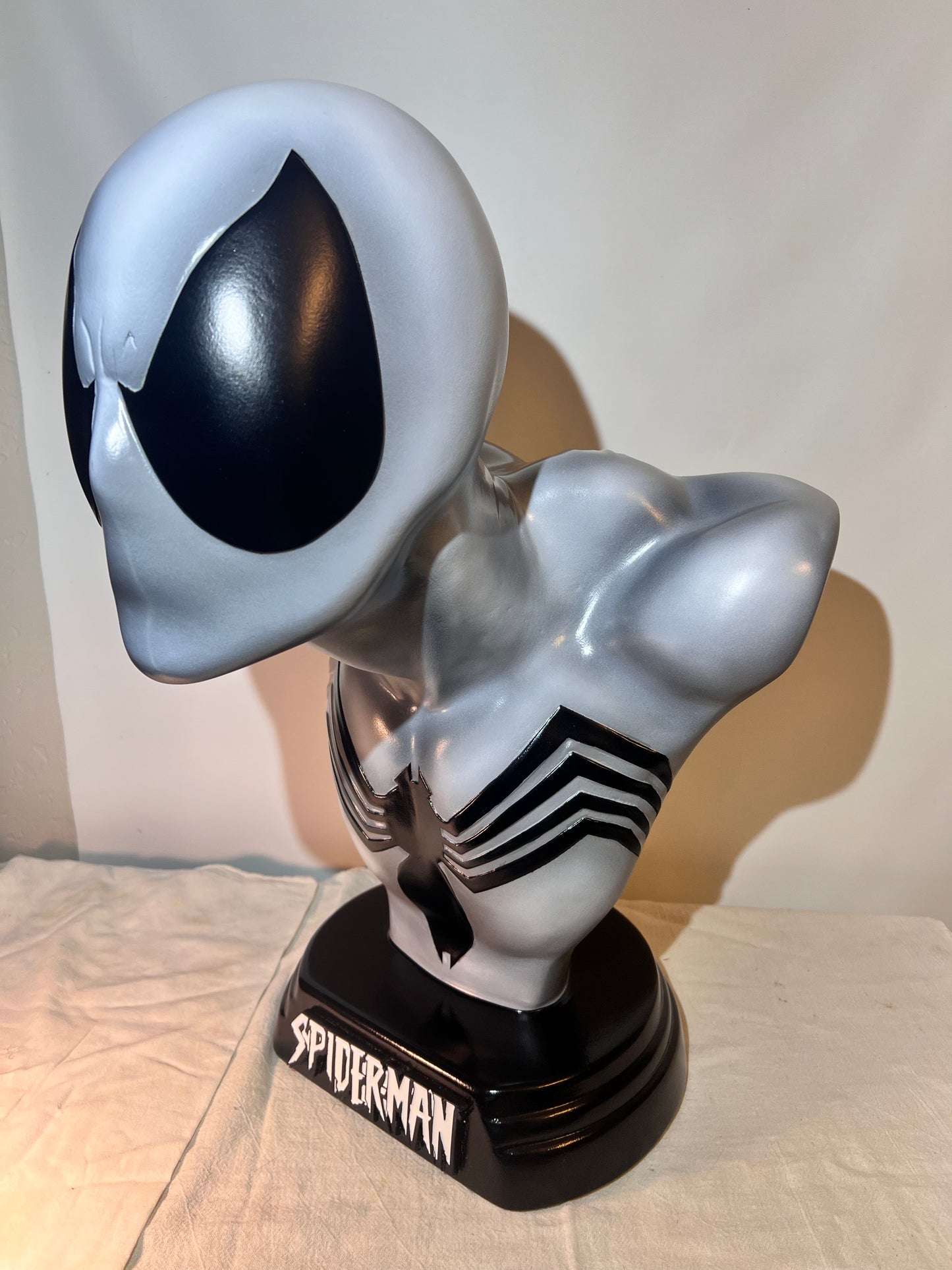 Spider-Man - 21 1/2” Bust- Gray suit with Black spider -signed and numbered #4/18 - Hollow Plastic Resin