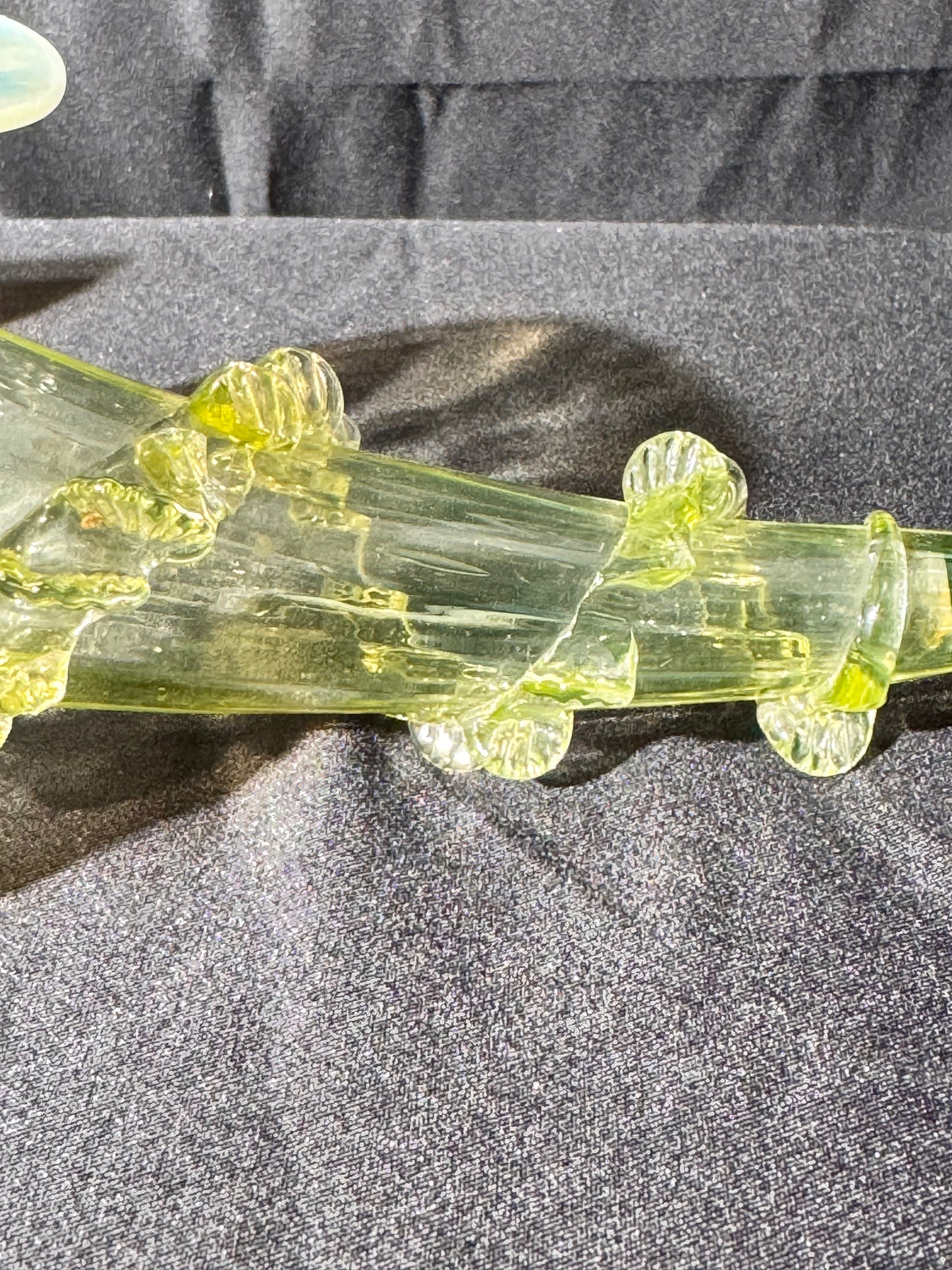 Uranium-Victorian Epergne Tulip horns - set of 4 - Vaseline opalescent