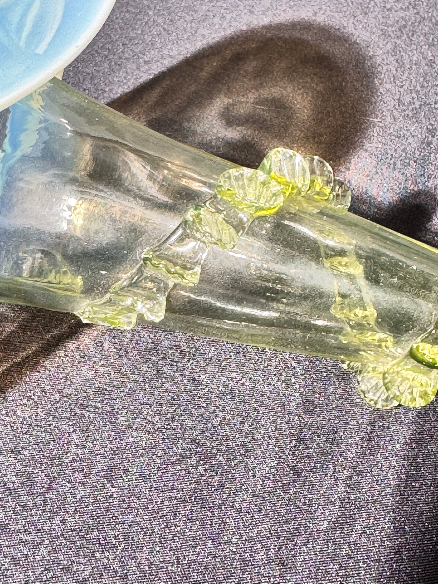 Uranium-Victorian Epergne Tulip horns - set of 4 - Vaseline opalescent