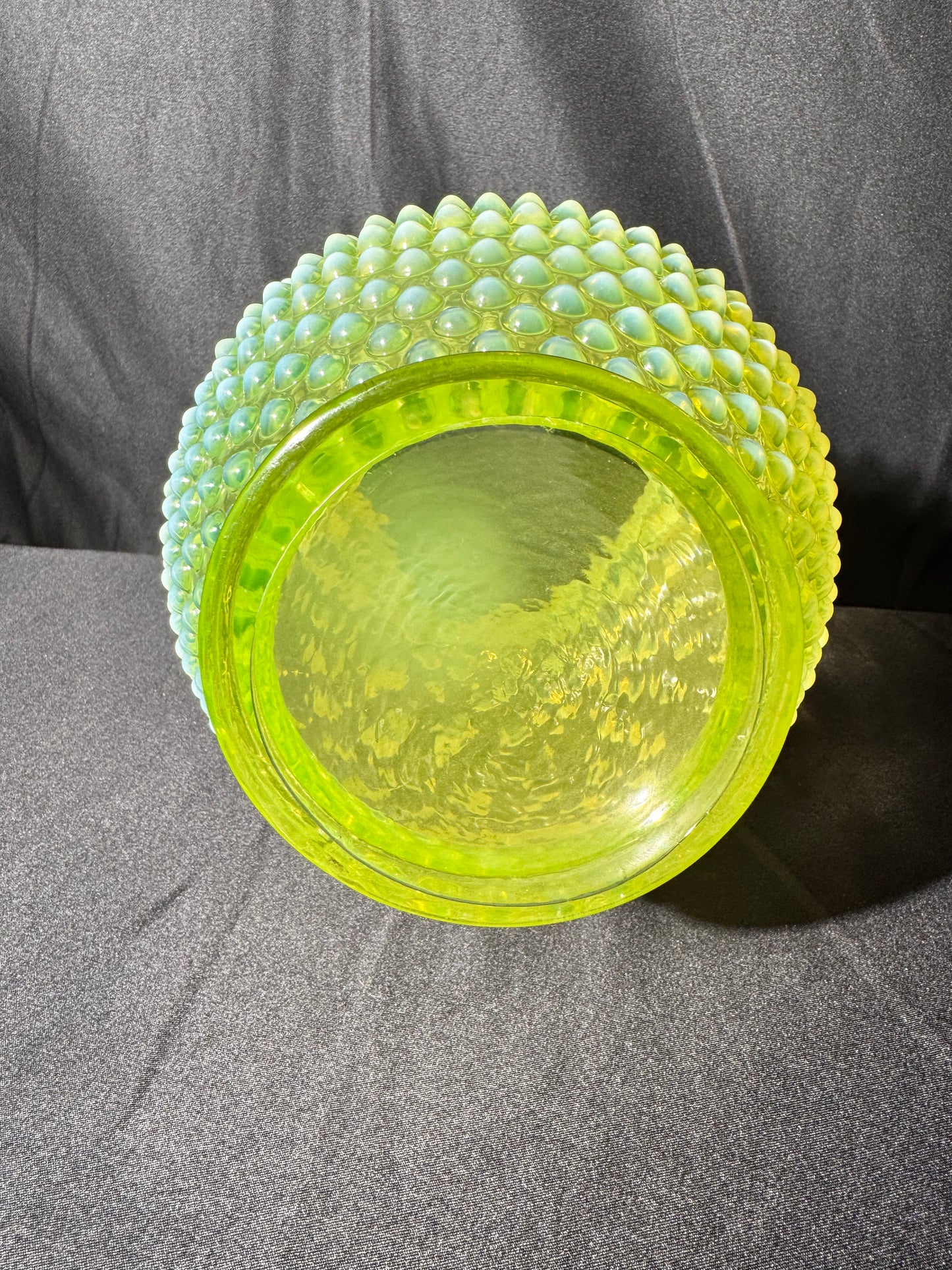 Uranium- Fenton- Hobnail- Pitcher-Topaz Opalescent - no chips no cracks