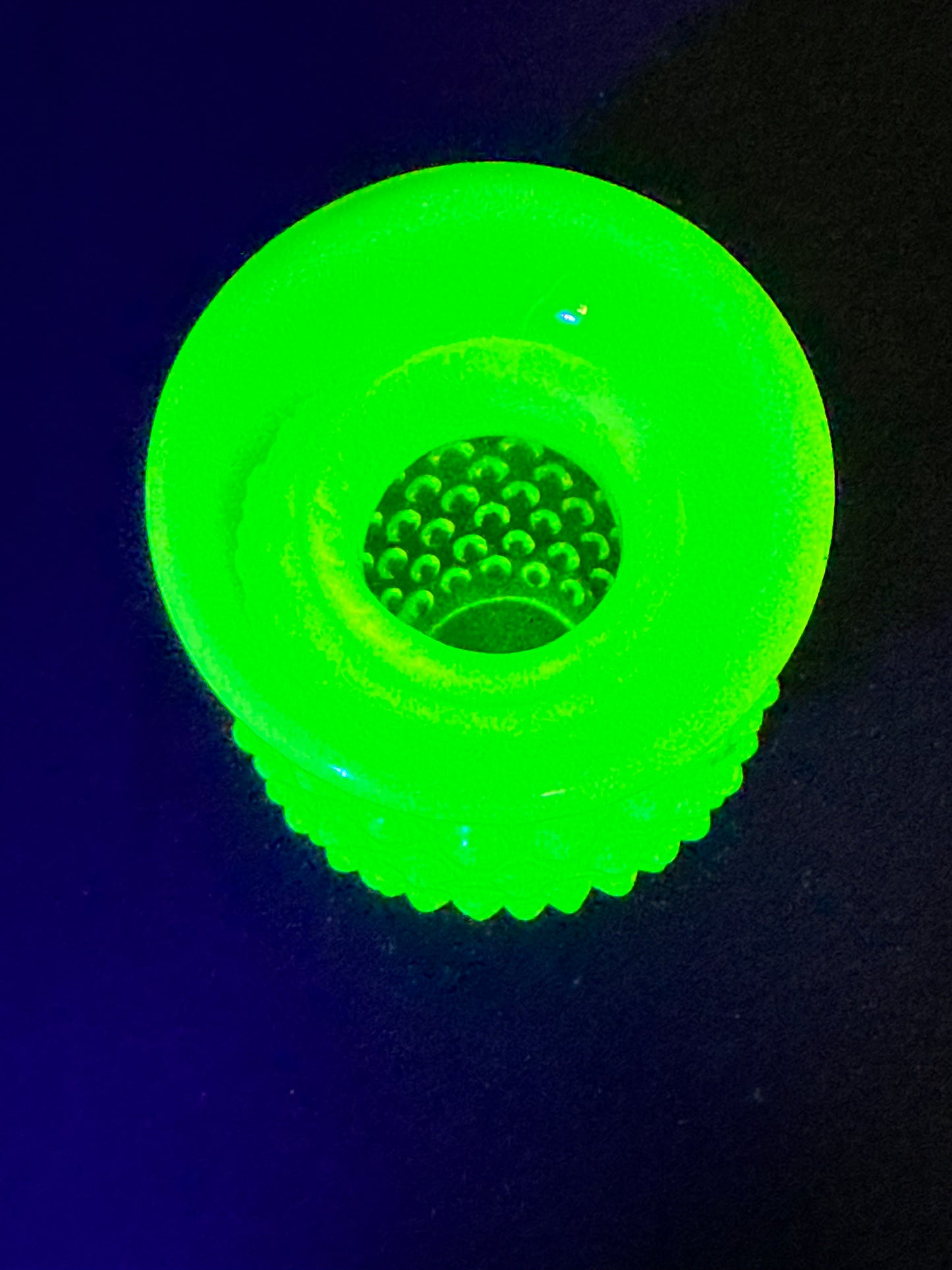 Uranium- Fenton- Hobnail- mini Flower Vase - Topaz Opalescent