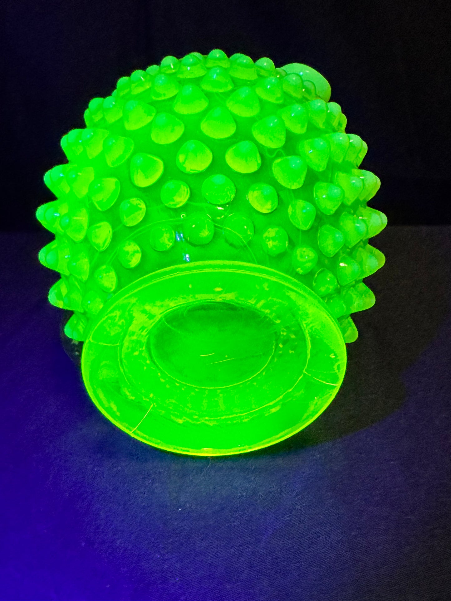 Uranium- Fenton- Hobnail- mini Pitcher - Topaz Opalescent