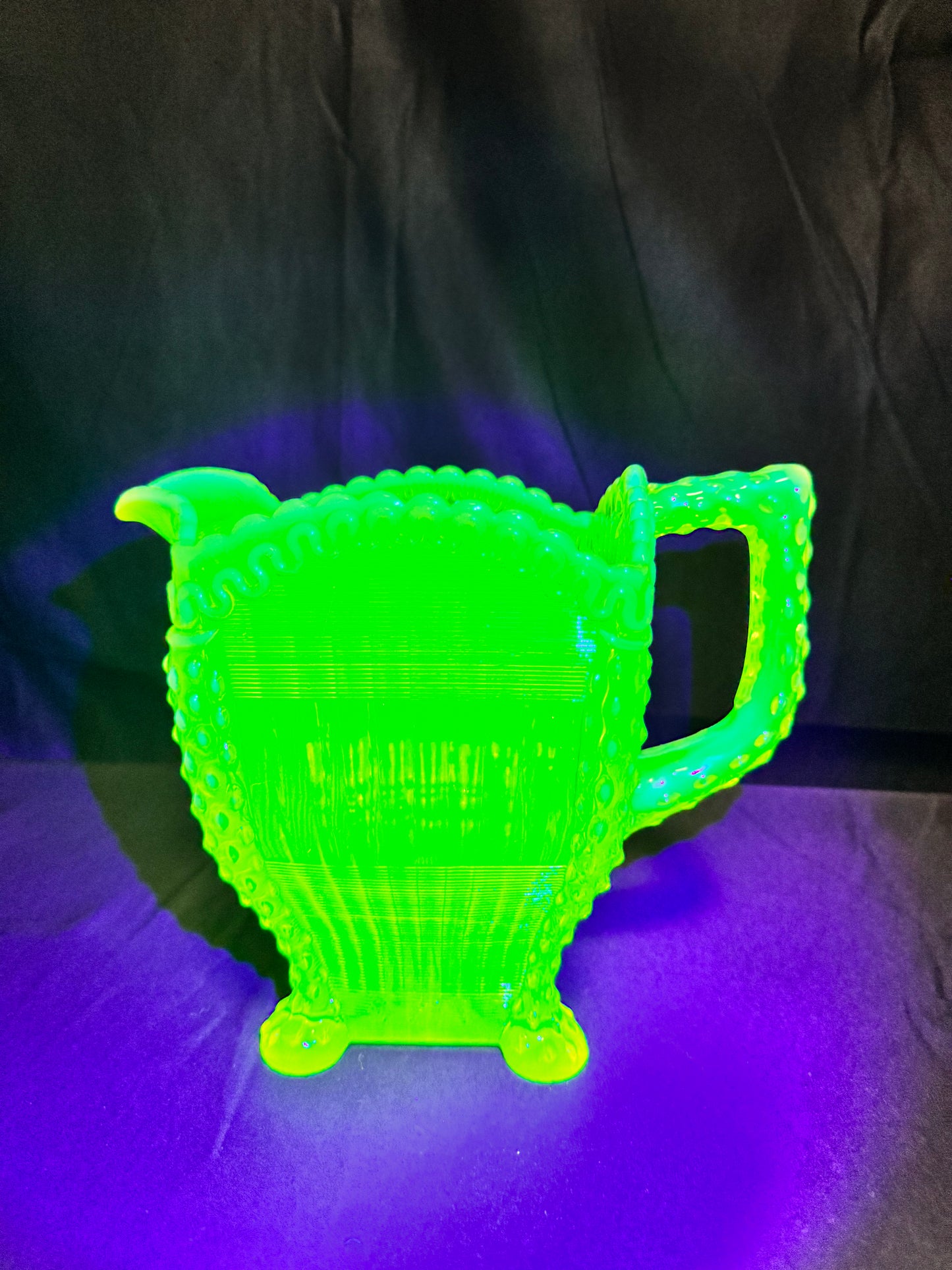 Uranium- Northwood Alaska- Band and Ribbon- Pitcher- Vaseline Opalescent- 1897-1910- “Lions Leg”