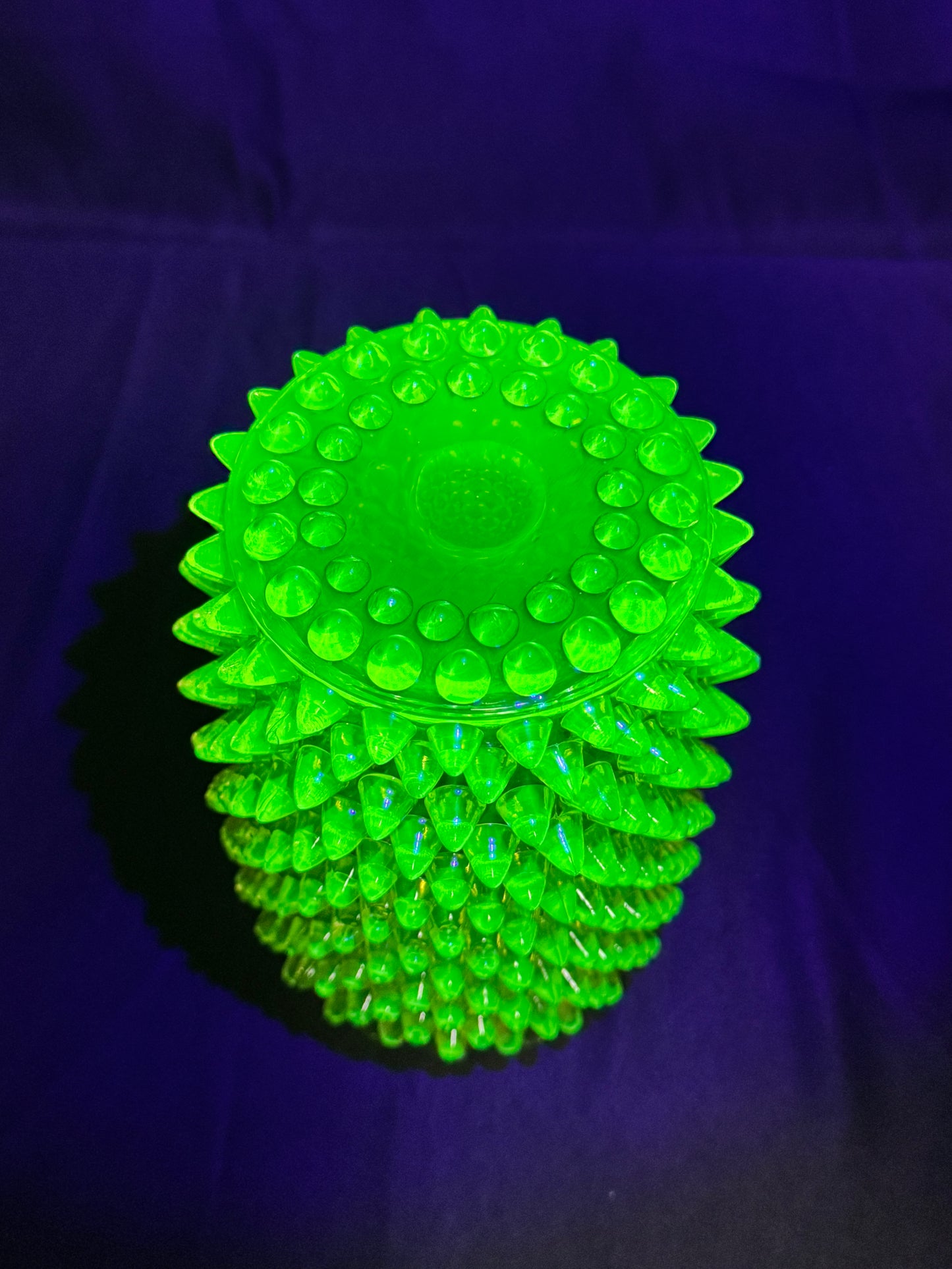 Uranium- Hobbs Brockunier & Co. - Dew Drop hobnail Vase