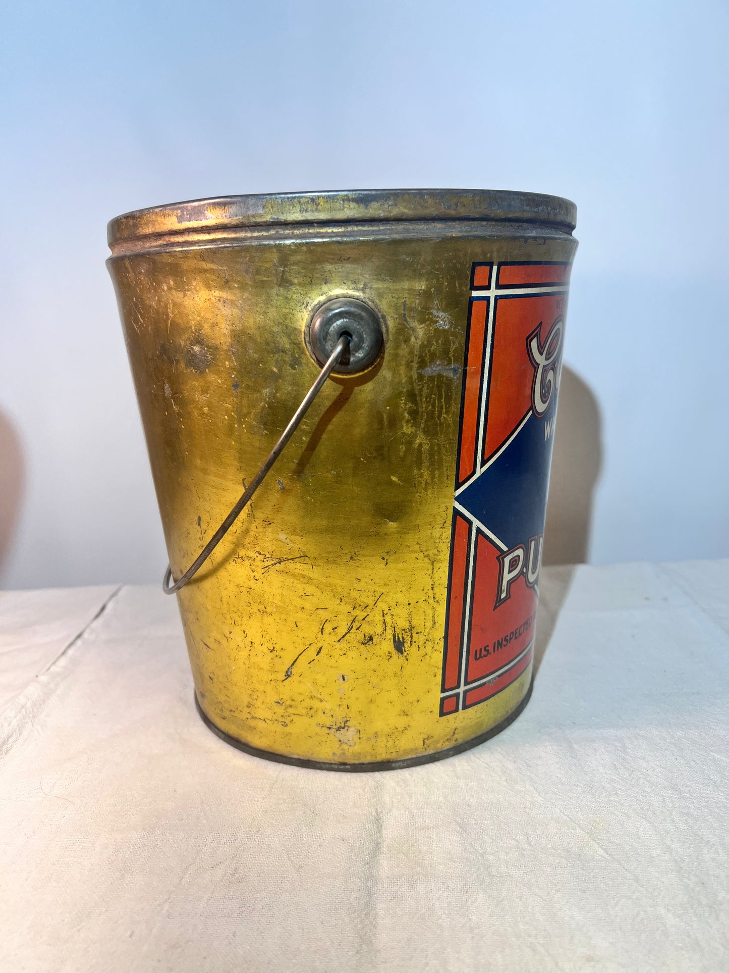 Antique - 8” tin - Carstens - Pure Lard - Washington Brand - US. Inspected and Passed by Department of Agriculture- established 224B