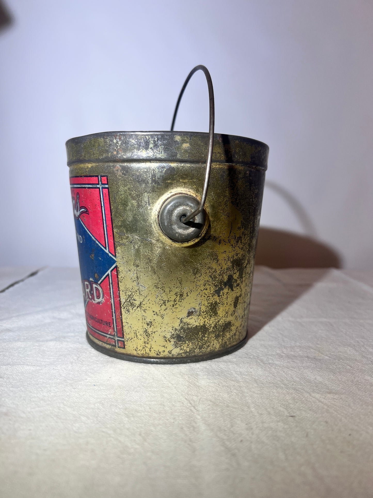 Vintage 4 1/2” tall Tin - Carstens Pure Lard - Washington Brand- Ace 08