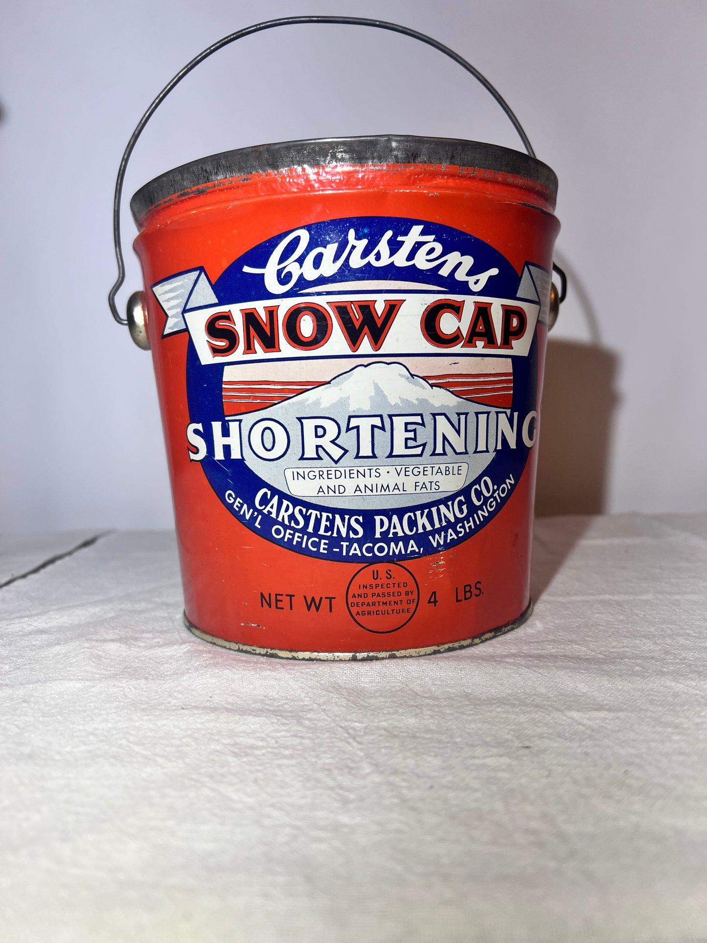 Antique Tin - 6” tall - Carstens - Snow Cap - Shortening -Ace 31