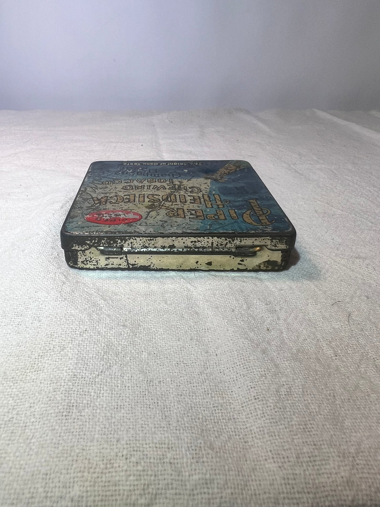 Piper Heidsieck - Chewing Tobacco Tin - antique tin - Champagne Flavor- empty- 3”x 3” x 1/2”